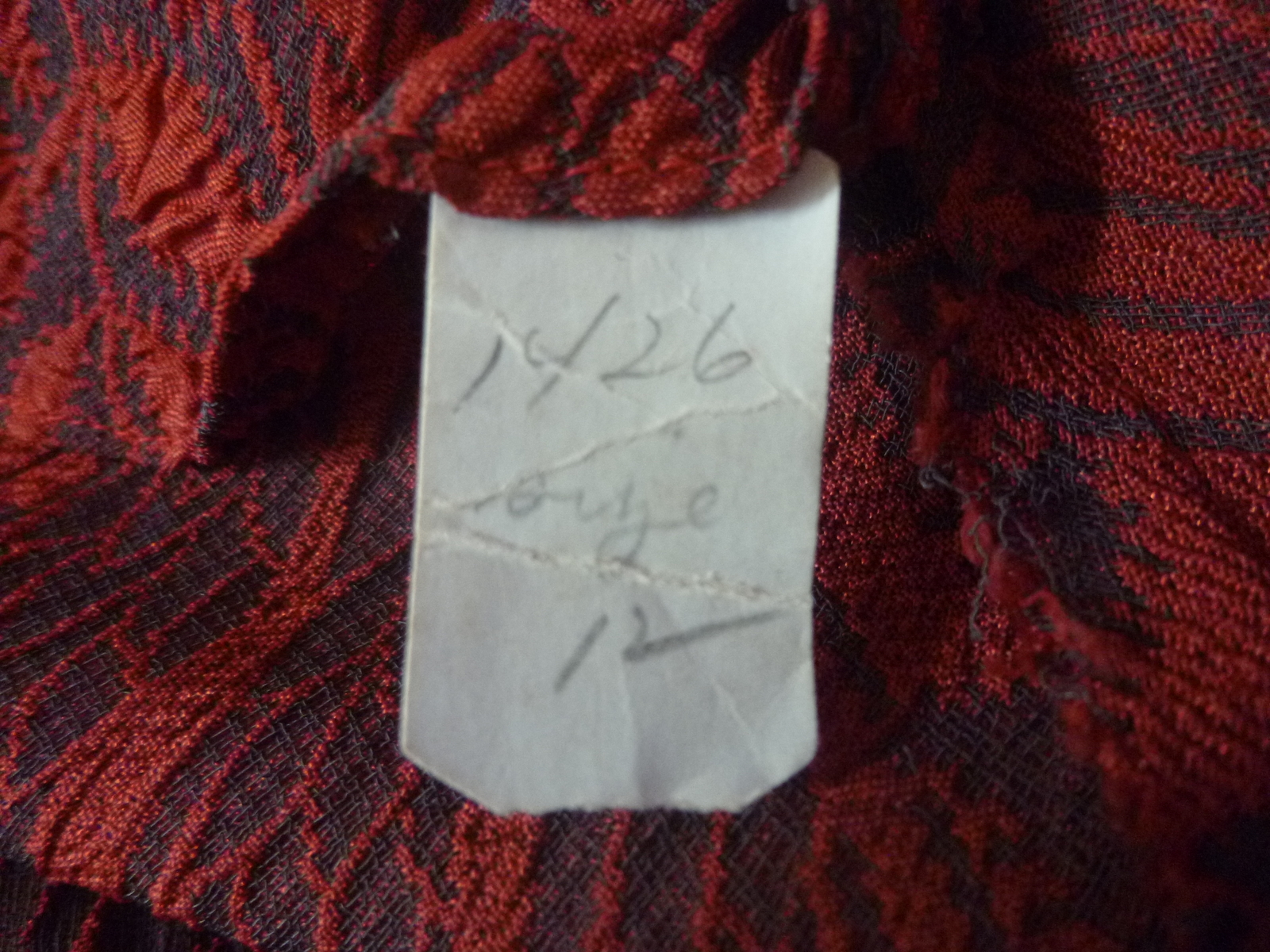 Red gray floral print 3/4 sleeve vintage day dress 12 S