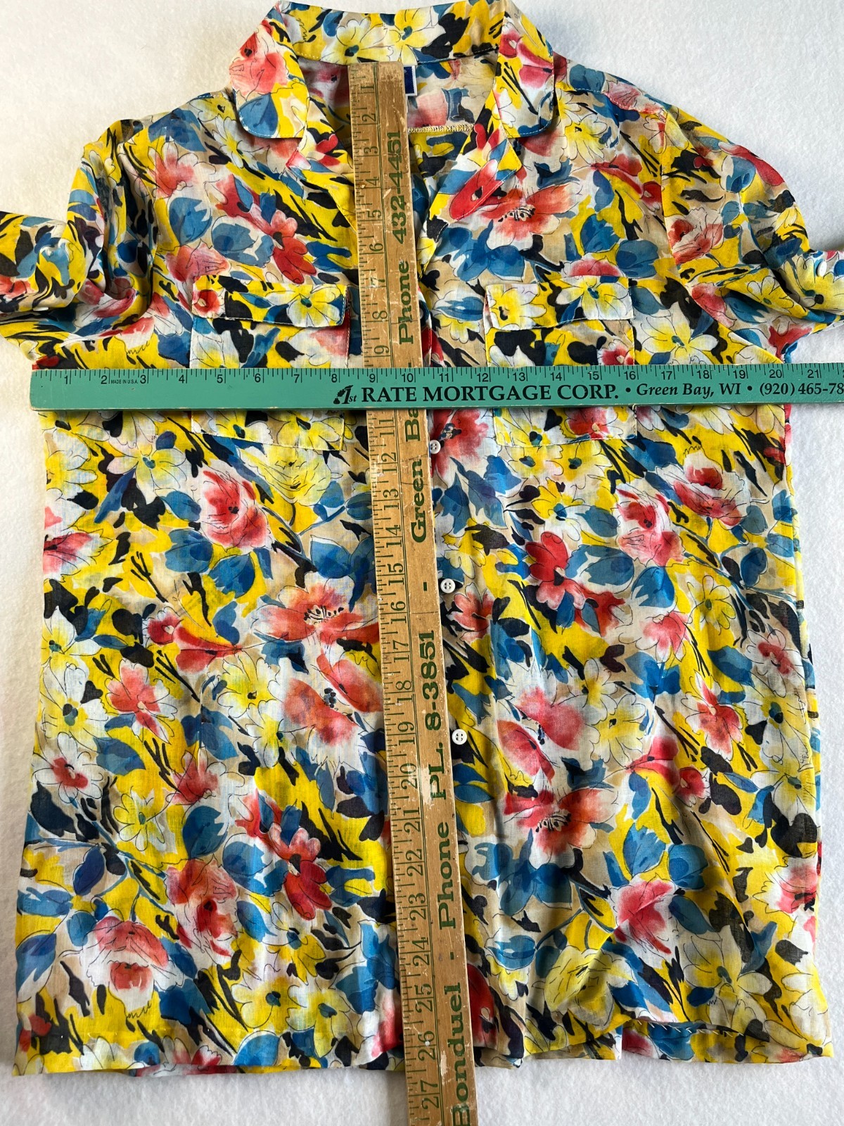 Vintage 80s Watercolor Floral Shirt Womens 12 M Ship’n Shore Lightweight Button