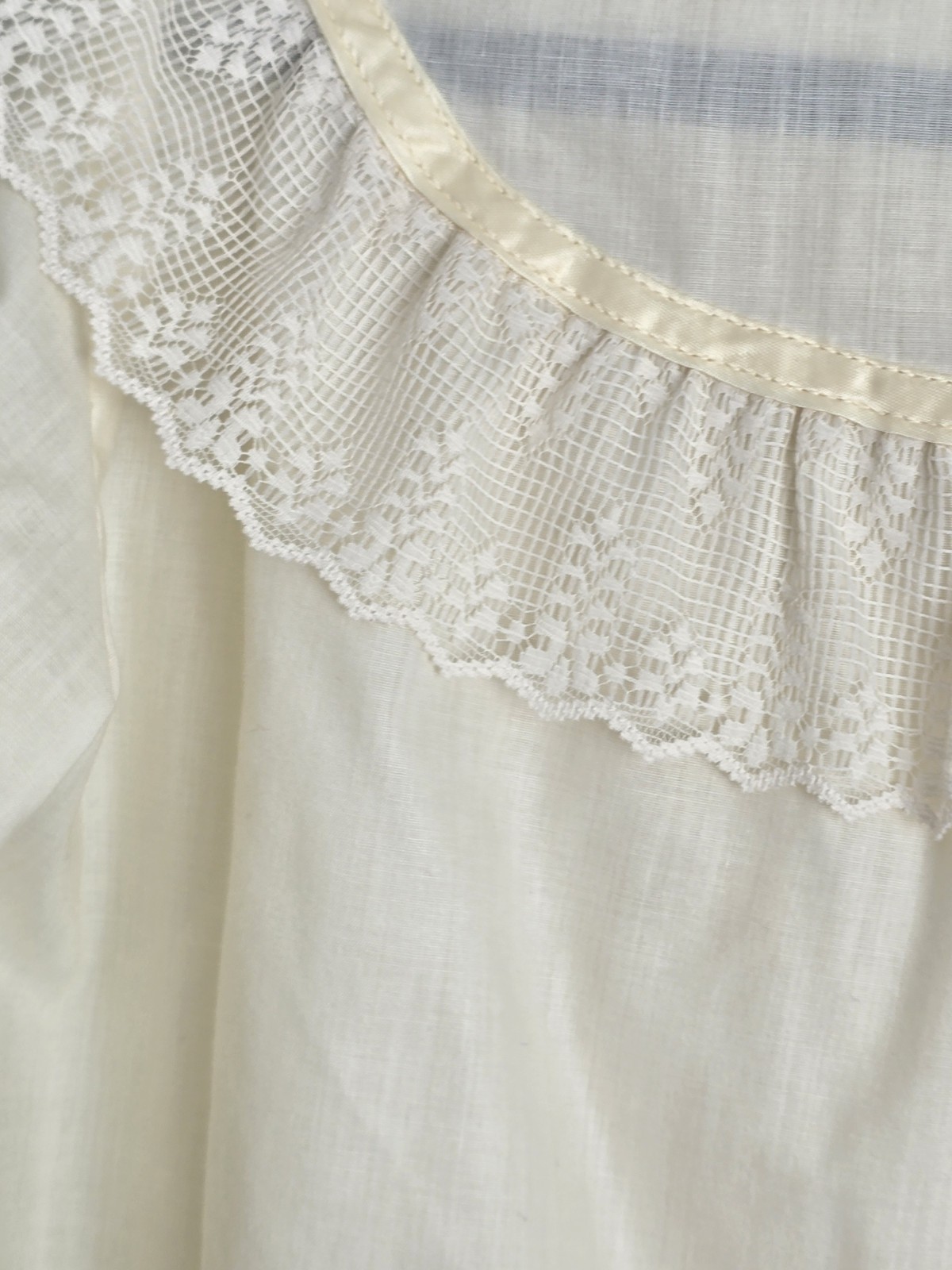 Ivory Lace Victorian Style Long Sleeve Shirt with Lace Trim and Button Cuffs