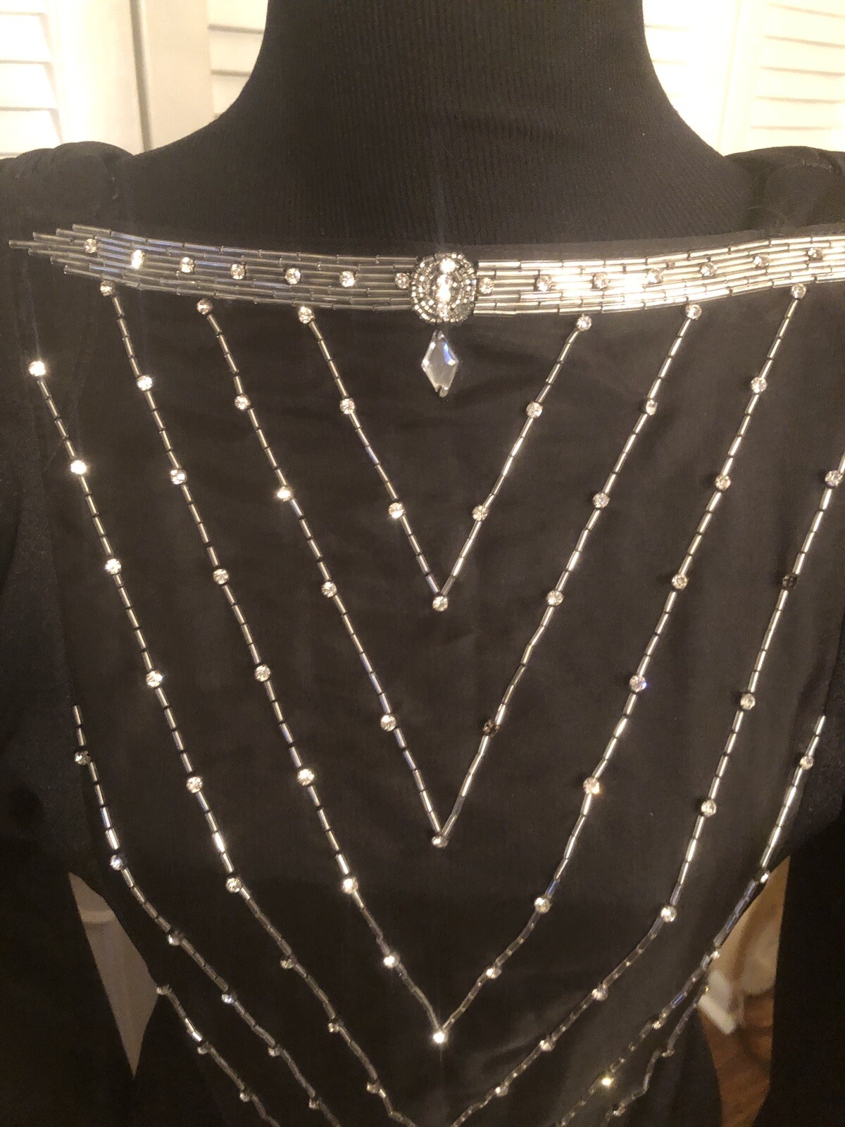 Climax Karen Okada Vintage Black Formal Dress W/Beading – 10