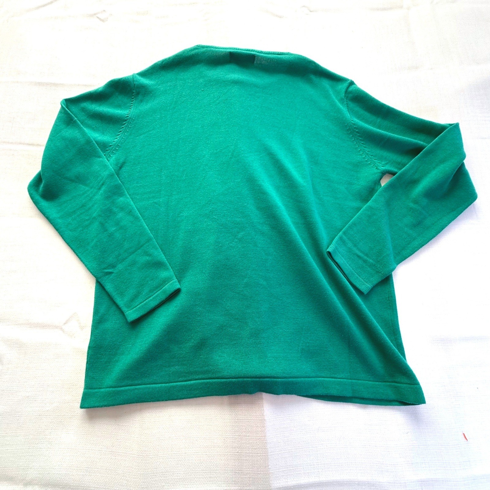 Vintage Yarnworks Green Sweater Medium Cotton Acrylic Minimalist Classic