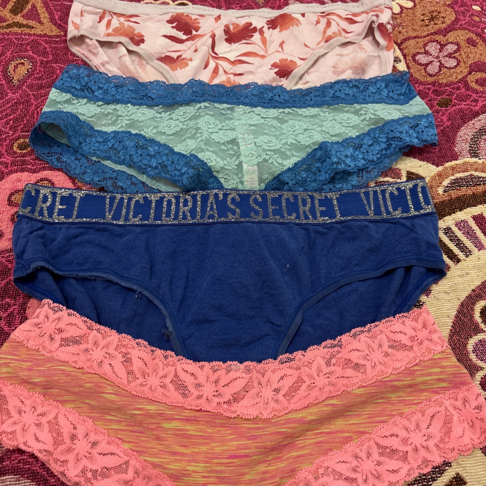Vintage Lote 5 Pink/victoria Secrets Mic Pantis #005