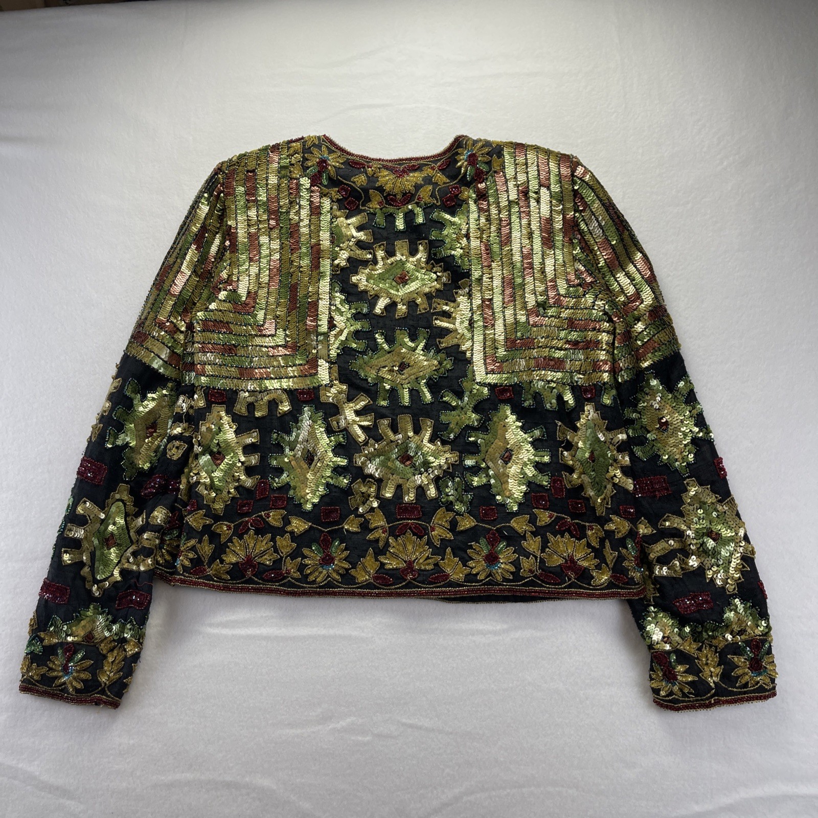 ADRIANNA PAPELL EVENING VINTAGE 1994 MULTI BEADED SEQUINS Jacket MEDIUM GORGEOUS