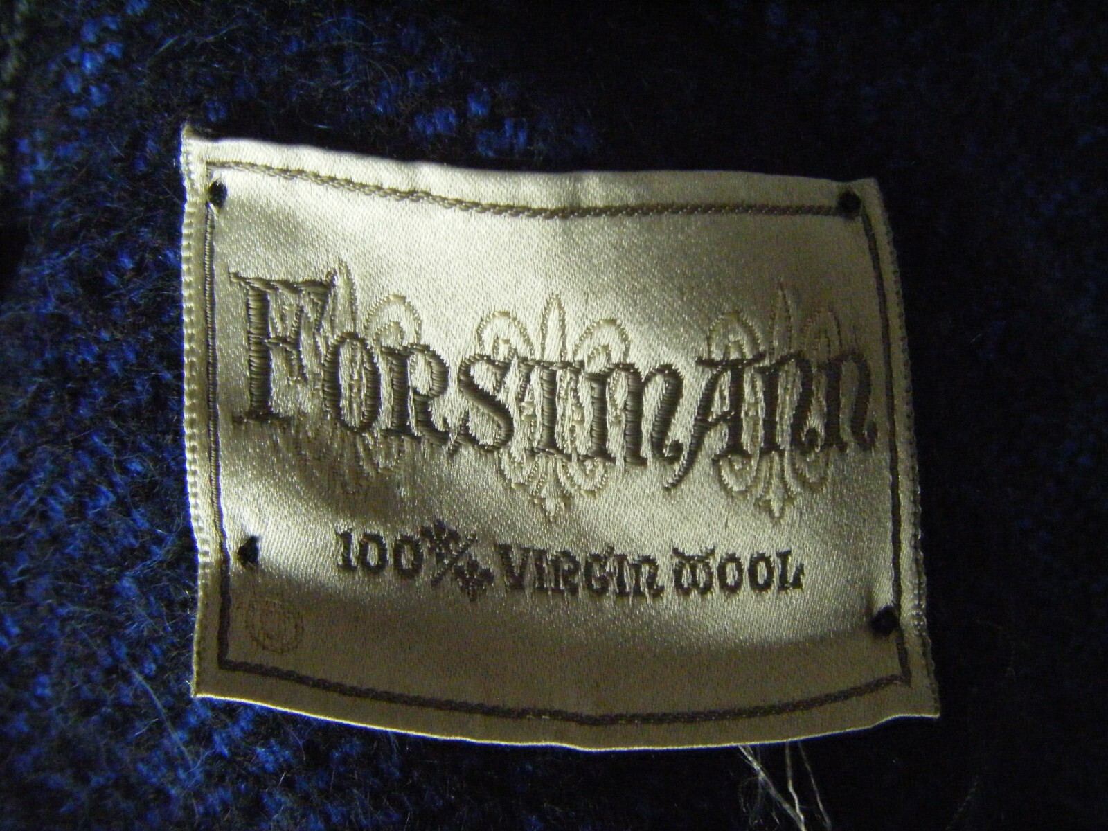 FORSTMANN Vtg 50s Blue Black Mohair 100% Virgin Wool Coat-Bust 41/M