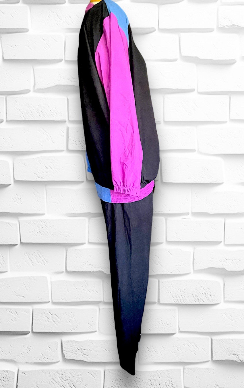 1980’s Color Block Magenta, Yellow, Blue & Black 3 Piece Outfit Set
