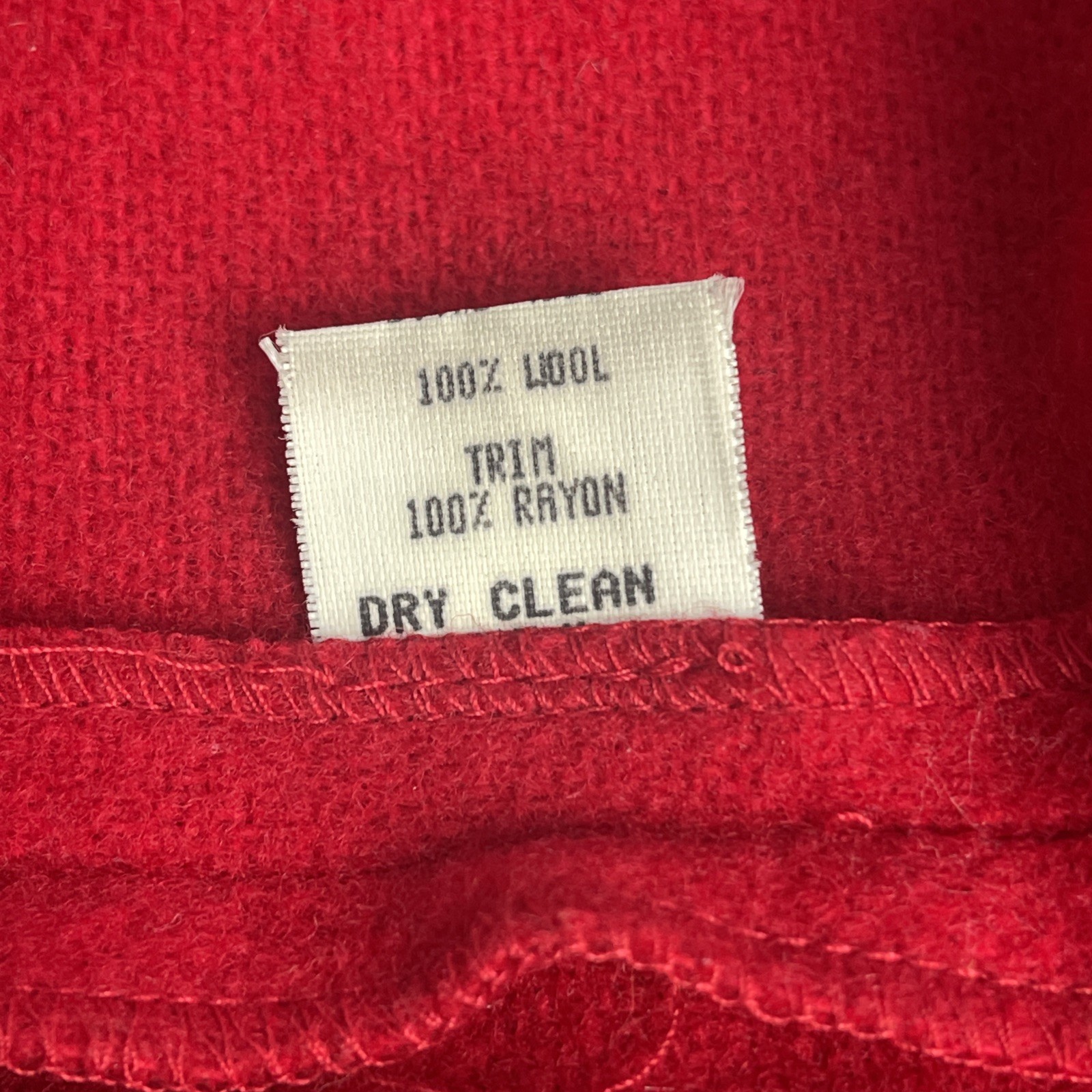 CANVASBACKS Wool Jacket 80’s Vintage Red with Colorful Details S