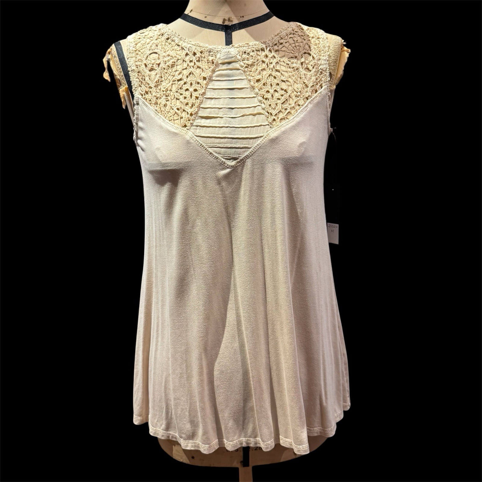 Ann Ferriday Cotton Lace, Viscose, Silk Top M