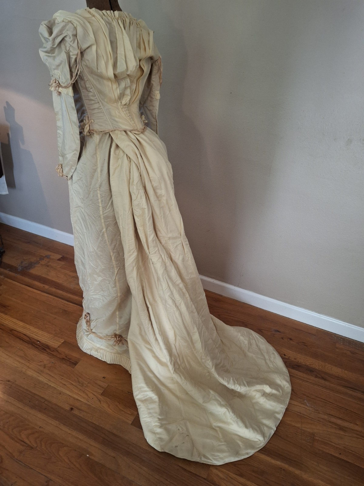 Vintage Victorian 1880s Ribbon Trim Bodice/Skirt Bridal Ensemble