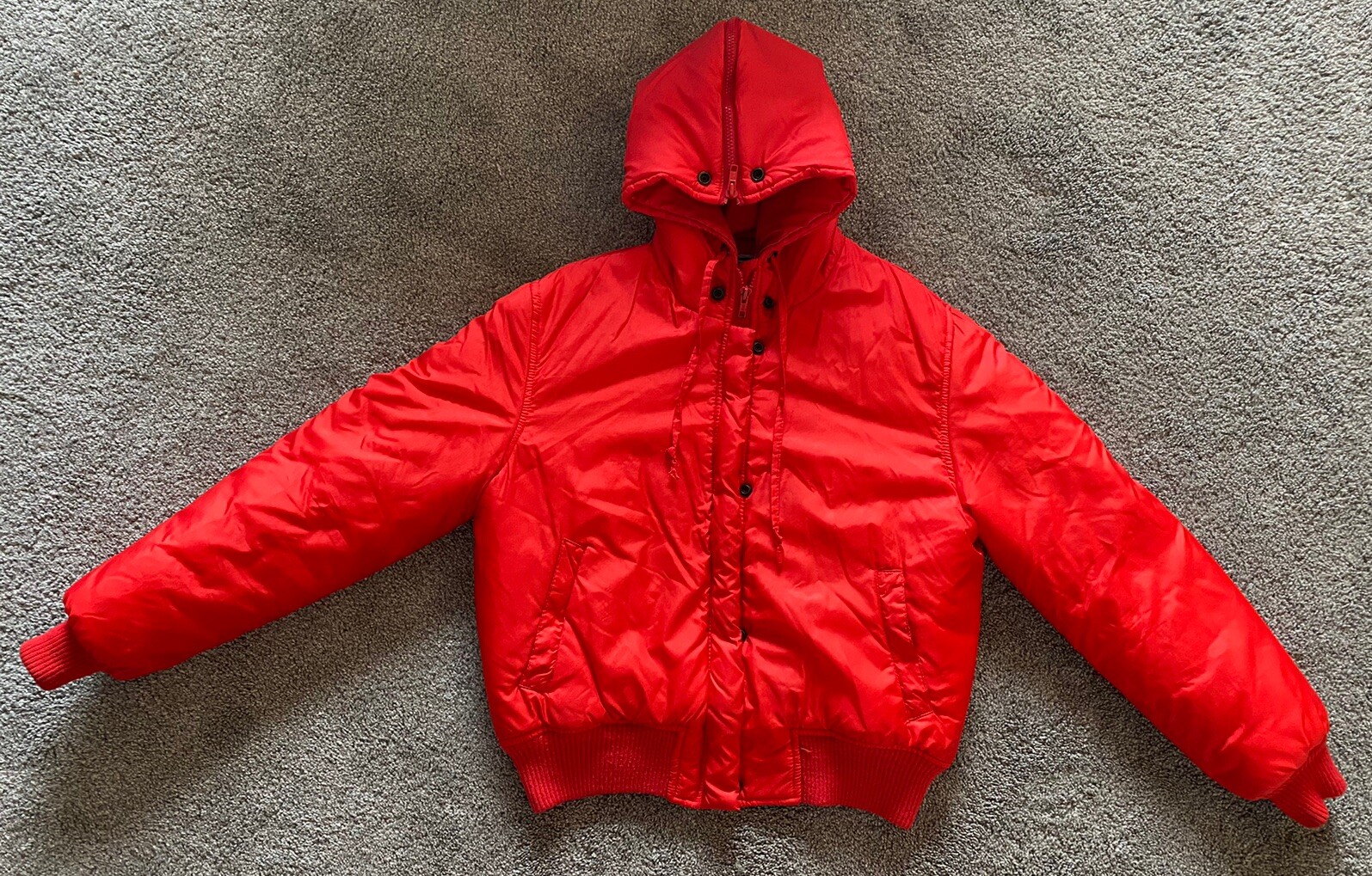Vintage Obermeyer Womens M/12 Nylon Jacket Coat Red Made In British Hong Kong