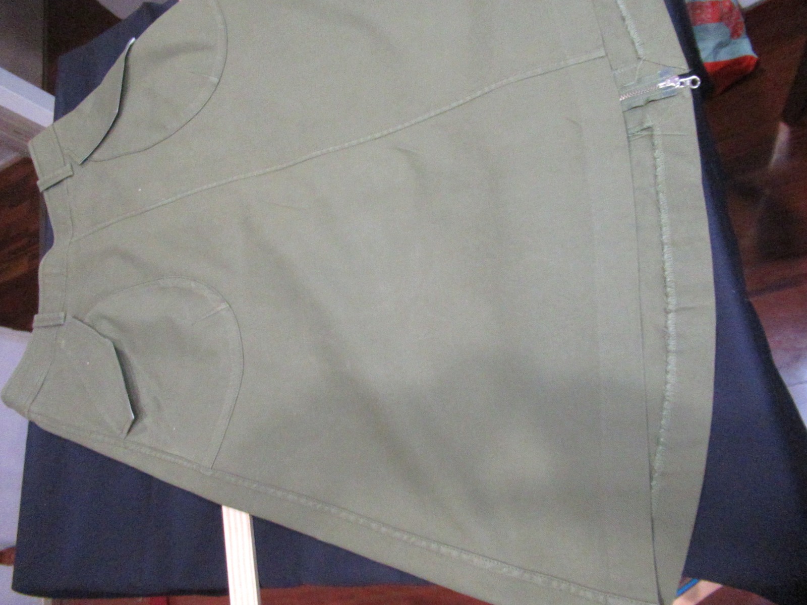 Veronika Maine Skirt Khaki Green Size 10 Australia Cotton A-Line VG 2010s