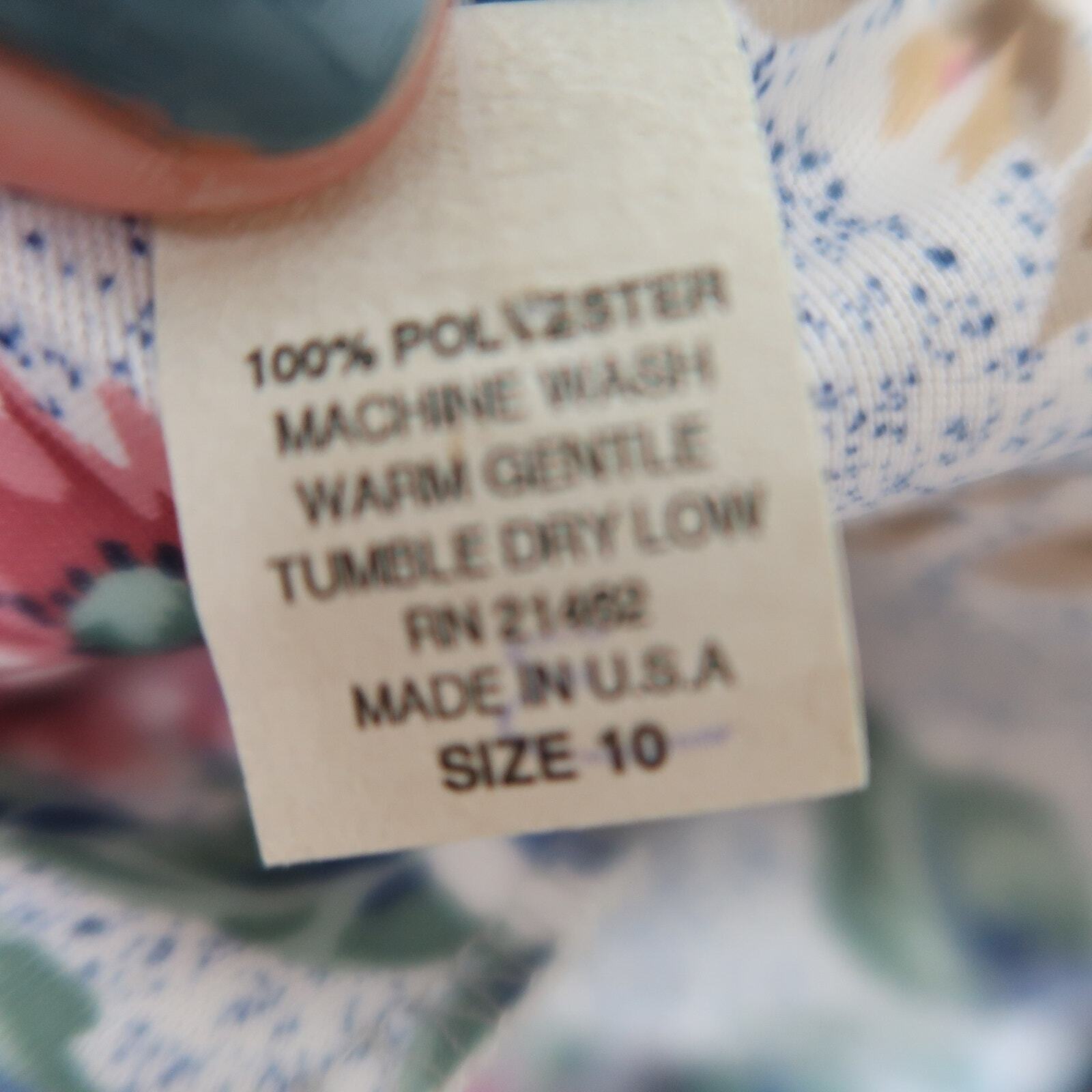 Vintage 80s Cue blue pink and grey granny floral midi dress 10