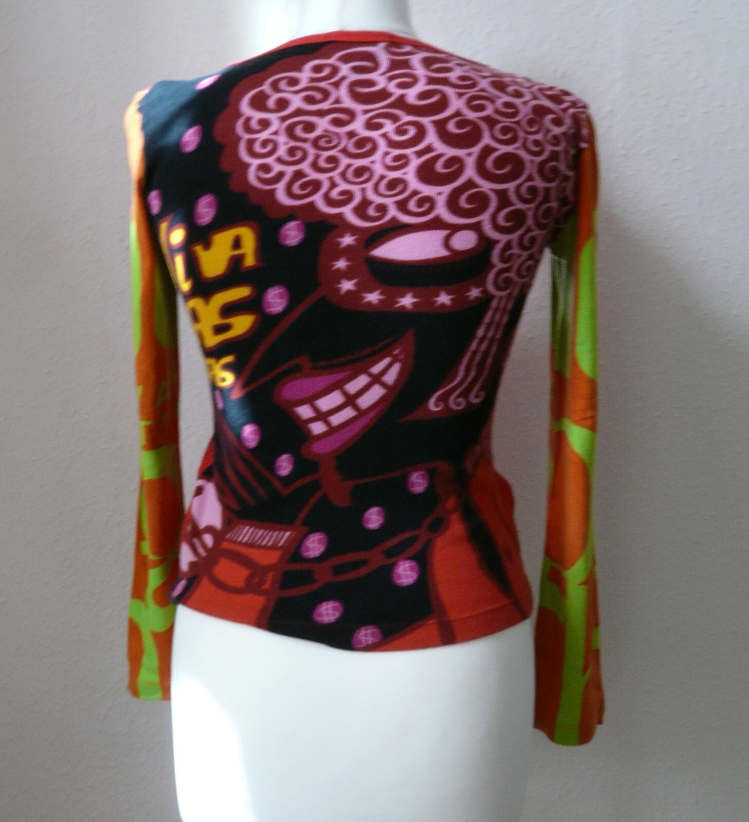 Vintage Custo Barcelona Viva Las Vegas Longsleeve Top S y2k 90s
