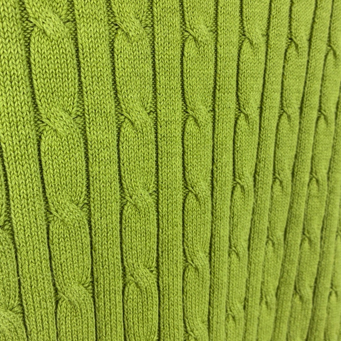 Vintage St. John’s Bay Green Cable Knit Crewneck Sweater Cotton Blend Size L