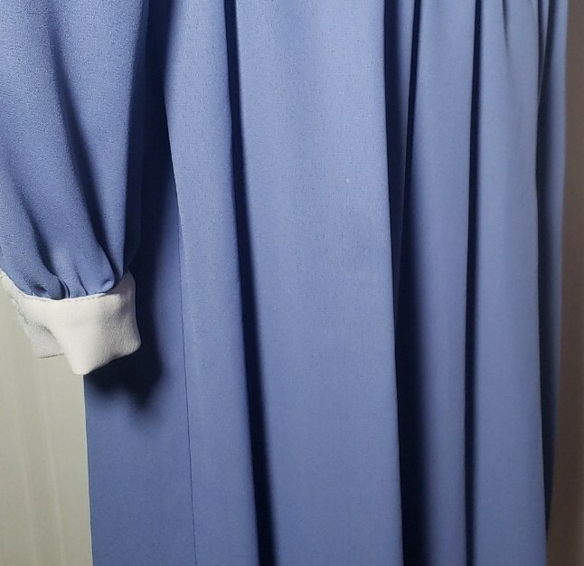 Vintage 80s L Rothschild Womens Sz 6 Periwinkle Secretary Dress Belted L/S NWT