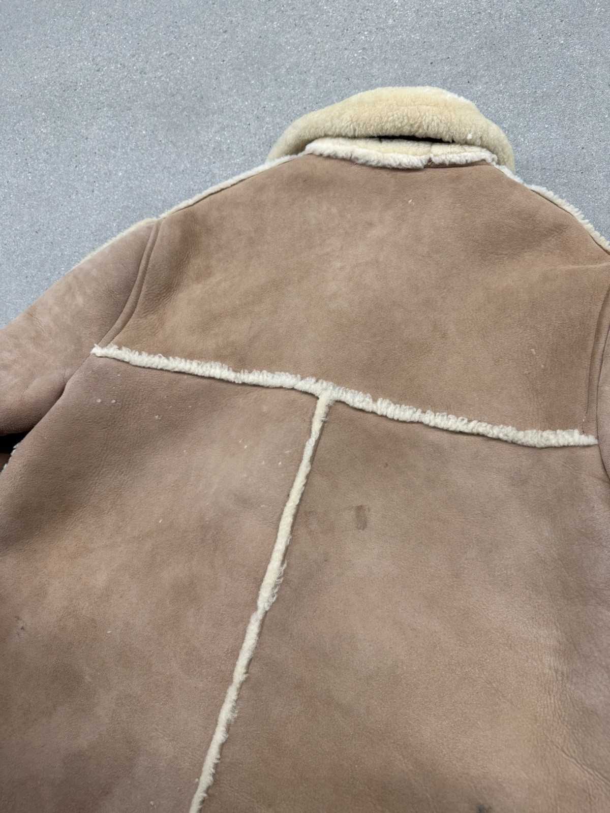 Vintage 1950s Women’s Wool Fleece Lined Brown Suede Leather Jacket