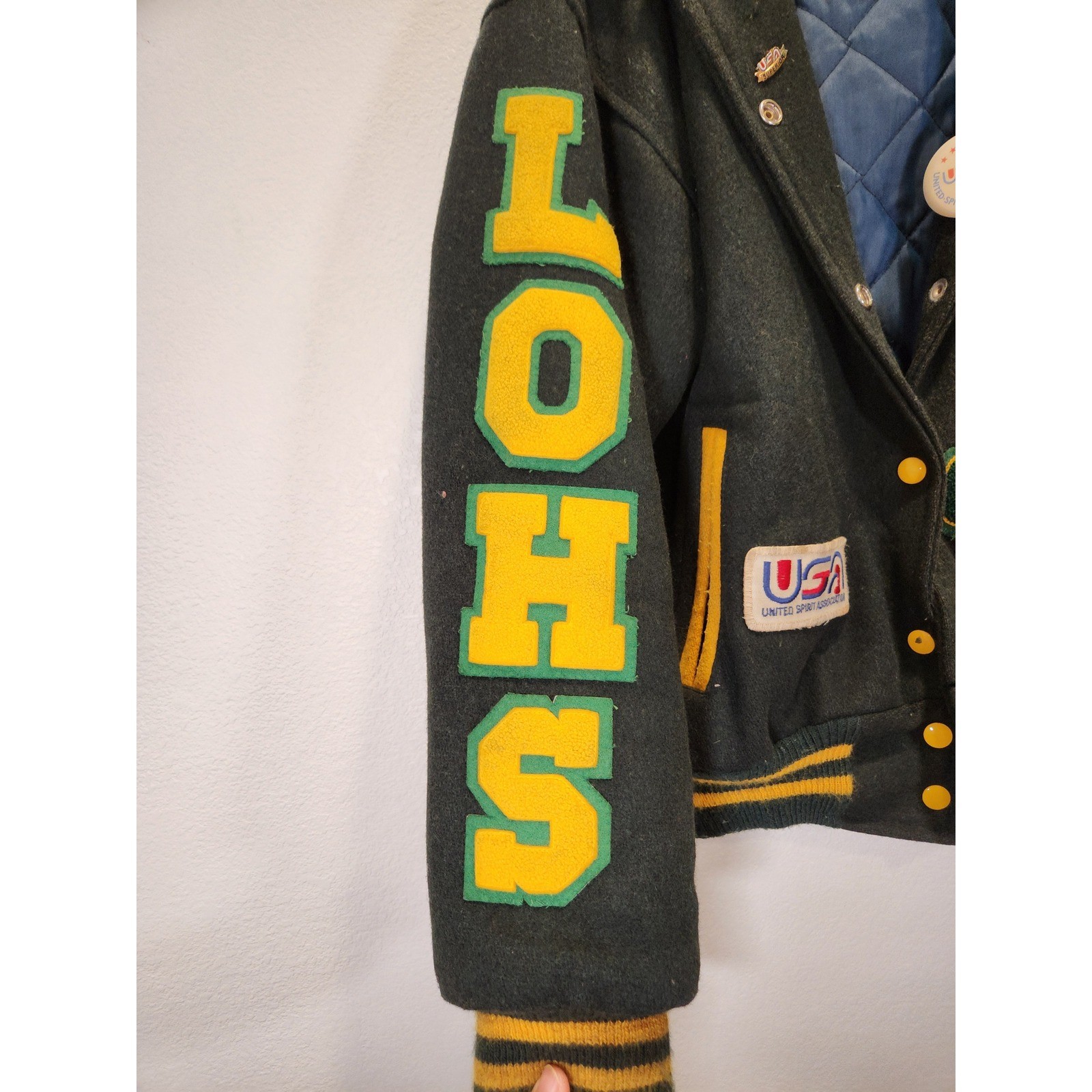 Vintage Live Oak Cheer Letterman Jacket Wool Varsity USA Fordham 36 Small