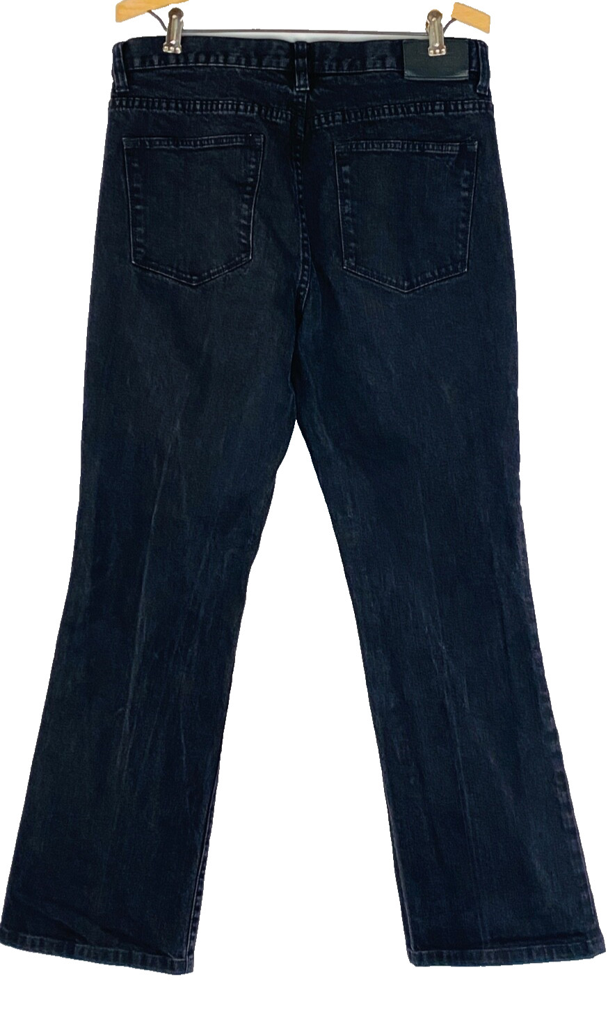 Black RALPH LAUREN jeans, relaxed dark gray high waist straight leg stretch 12