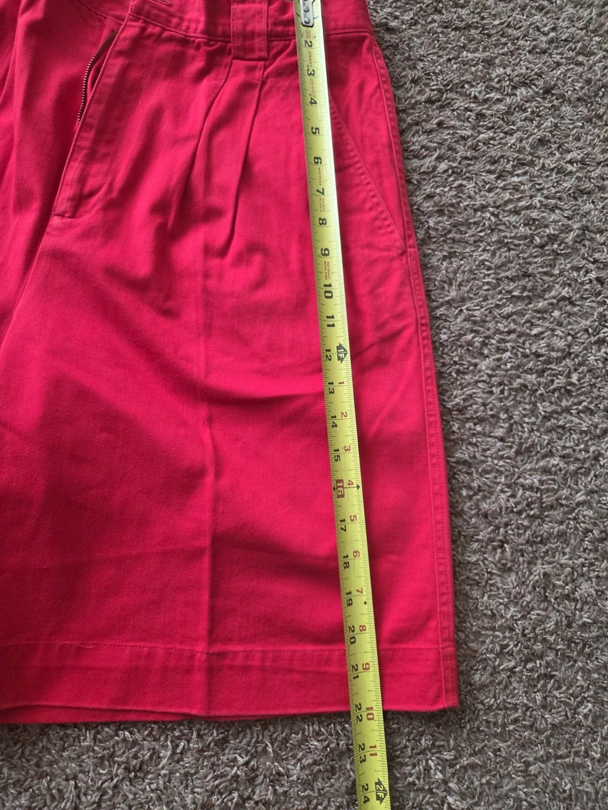 Hastings And Smith Vintage Jorts Shorts Size 12 Button Enclosure Red/Coral