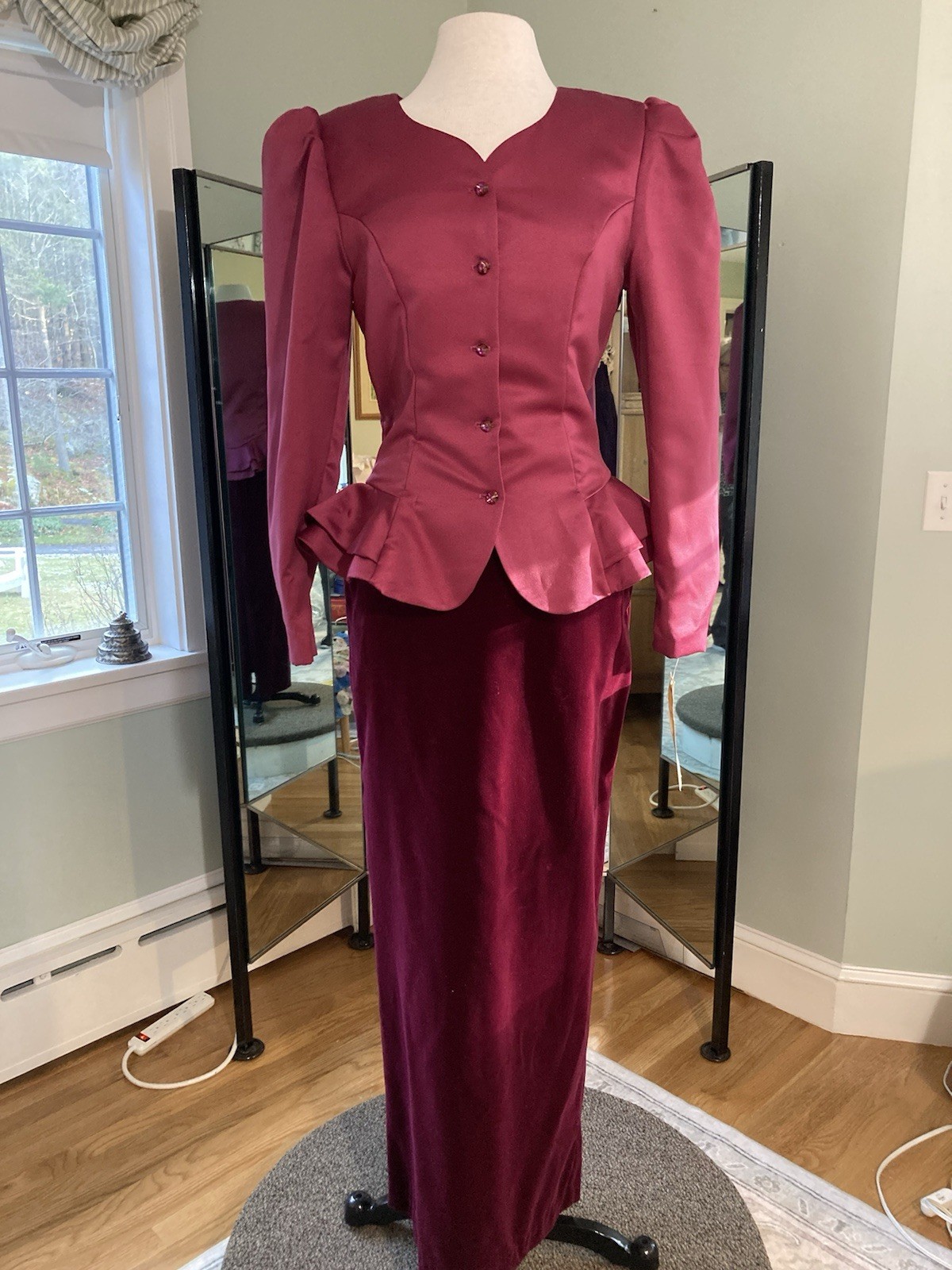 Watters & Watters Vintage Two Piece Top And Skirt