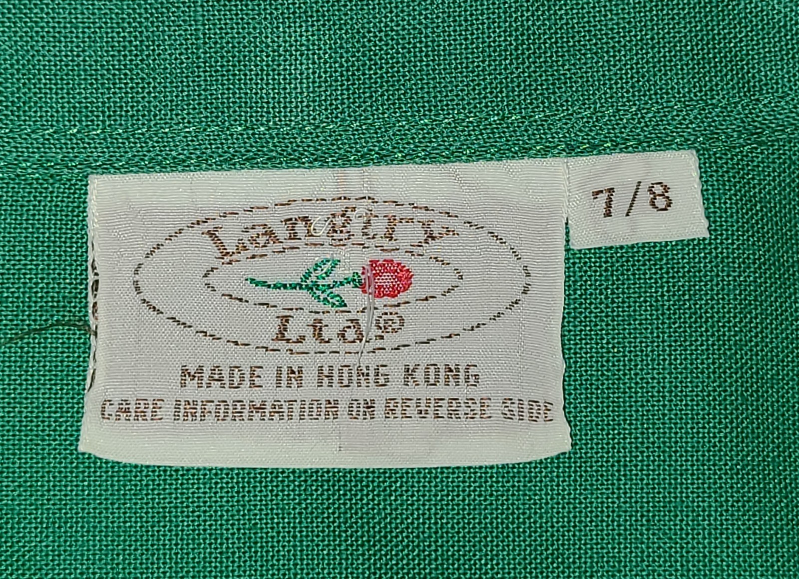 1970’s LANGTRY LTD Button Down Shirt Kelly Green Women’s Sz 7/8 SM Vintage