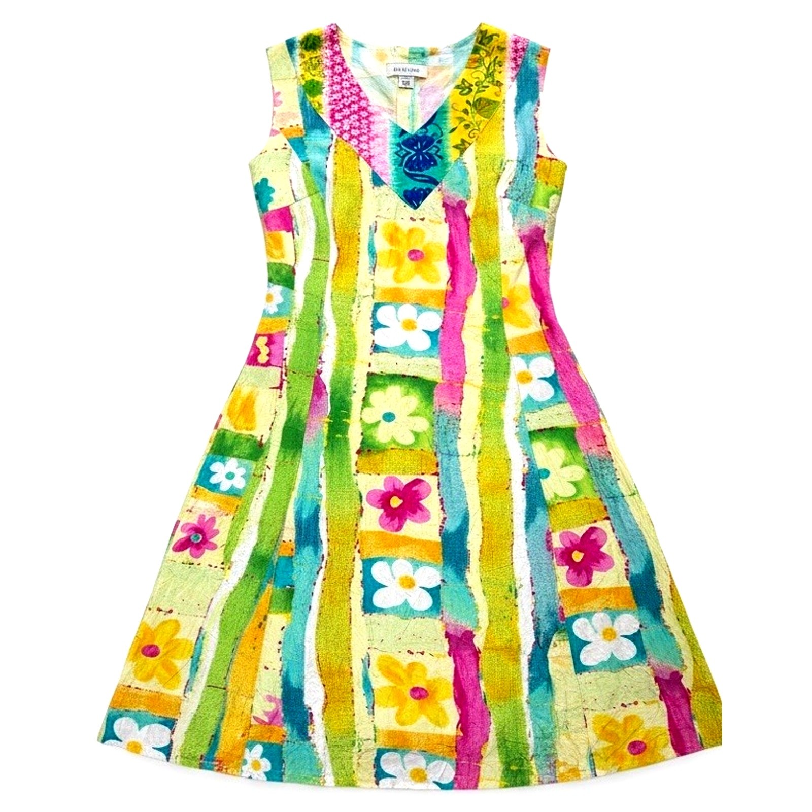 VTG Jams World Floral Dress XL Tropical Shift Relaxed Boho Casual Beach Resort