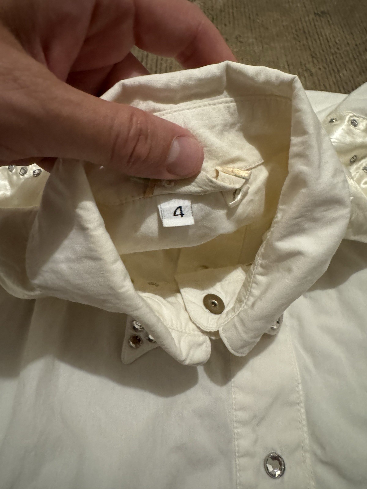Bonnie Strauss Vintage Western Blouse Sz 4 Rhinestone Missing Stones Rodeo