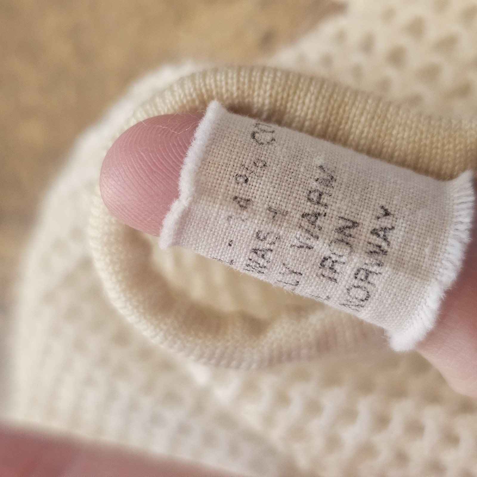 Vintage Janus Waffle Knit Wool Cream 70s Medium Cotton Norway Sweater Top Shirt