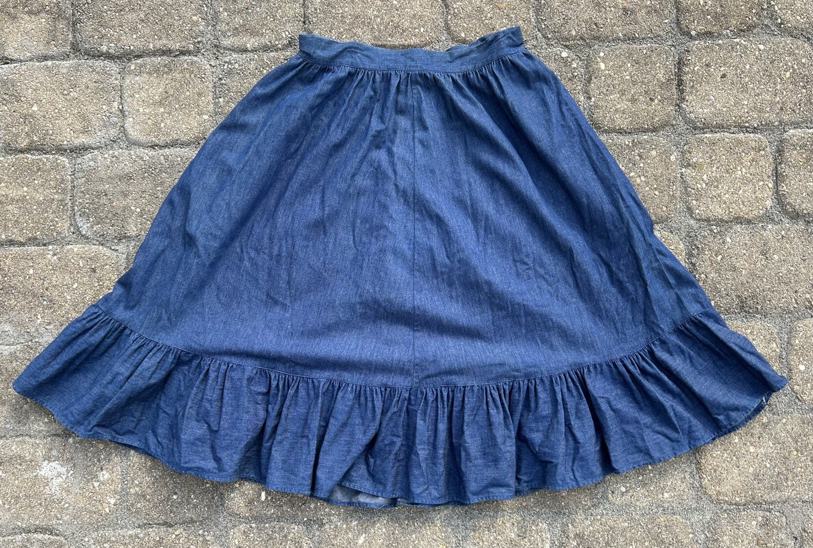 Vintage 80-90s Kayo Of California Button Zipper Blue Skirt Dress