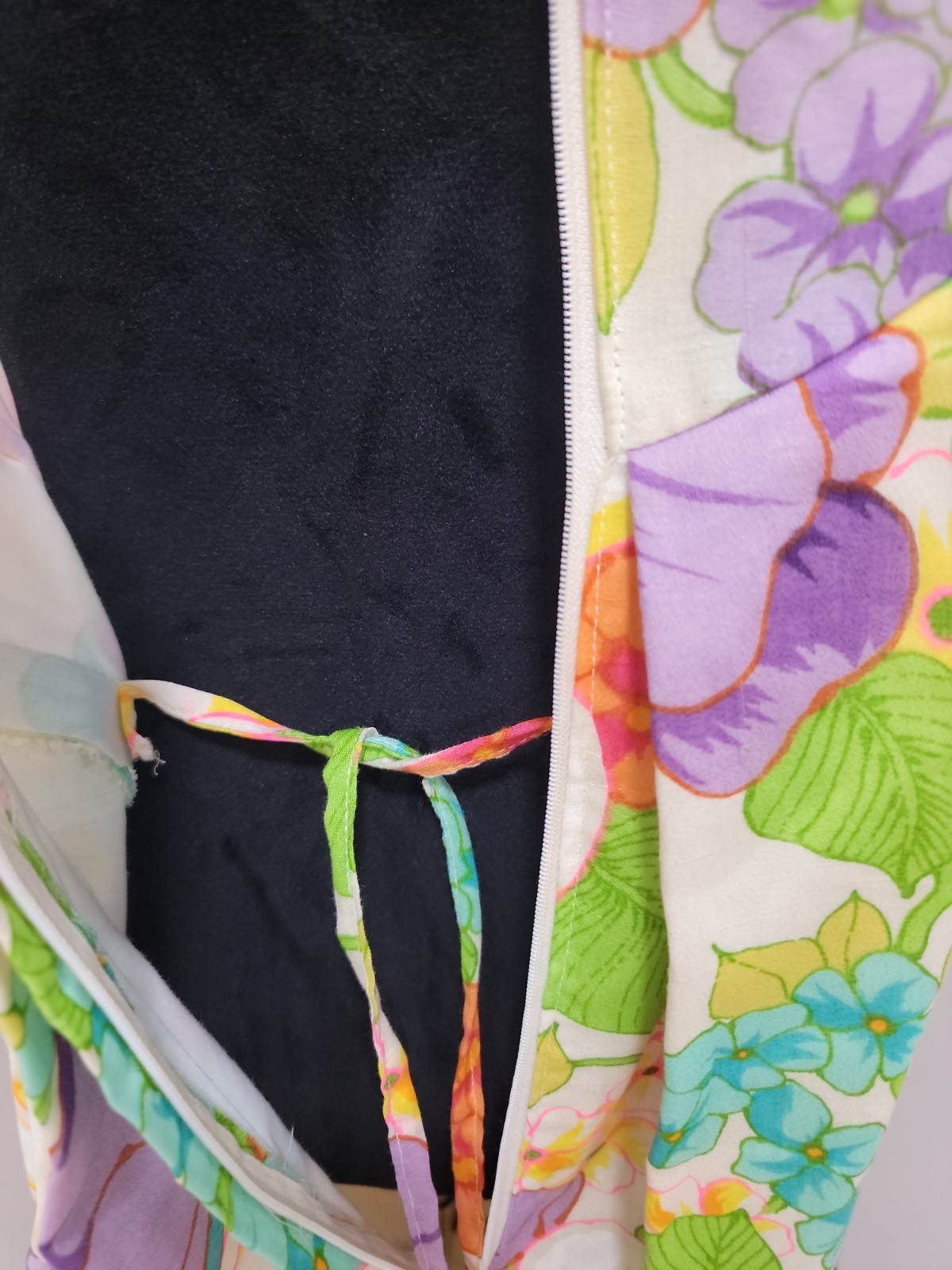 Vintage Made In Hawaii Psychedelic Floral Maxi Dress Tropical Boho Hippie