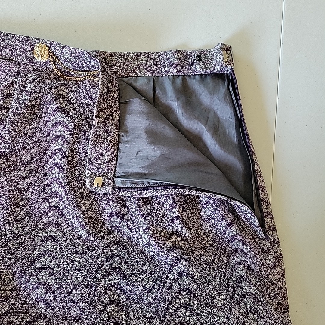 Vintage Handmade Maxi Skirt Size Small Purple Silver Metallic Glam Party Retro