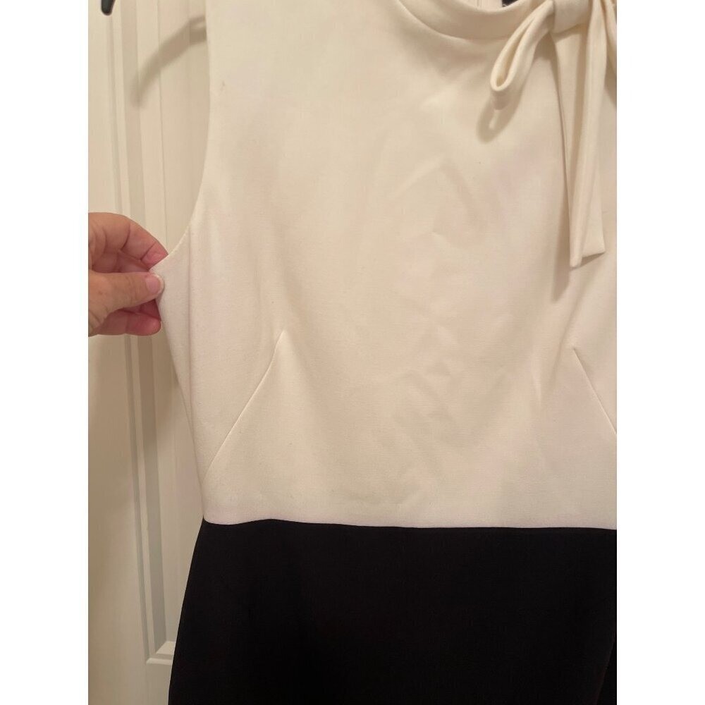 Tahari Arthur S. Levine Sleeveless Colorblock Dress Size 6 Black & White