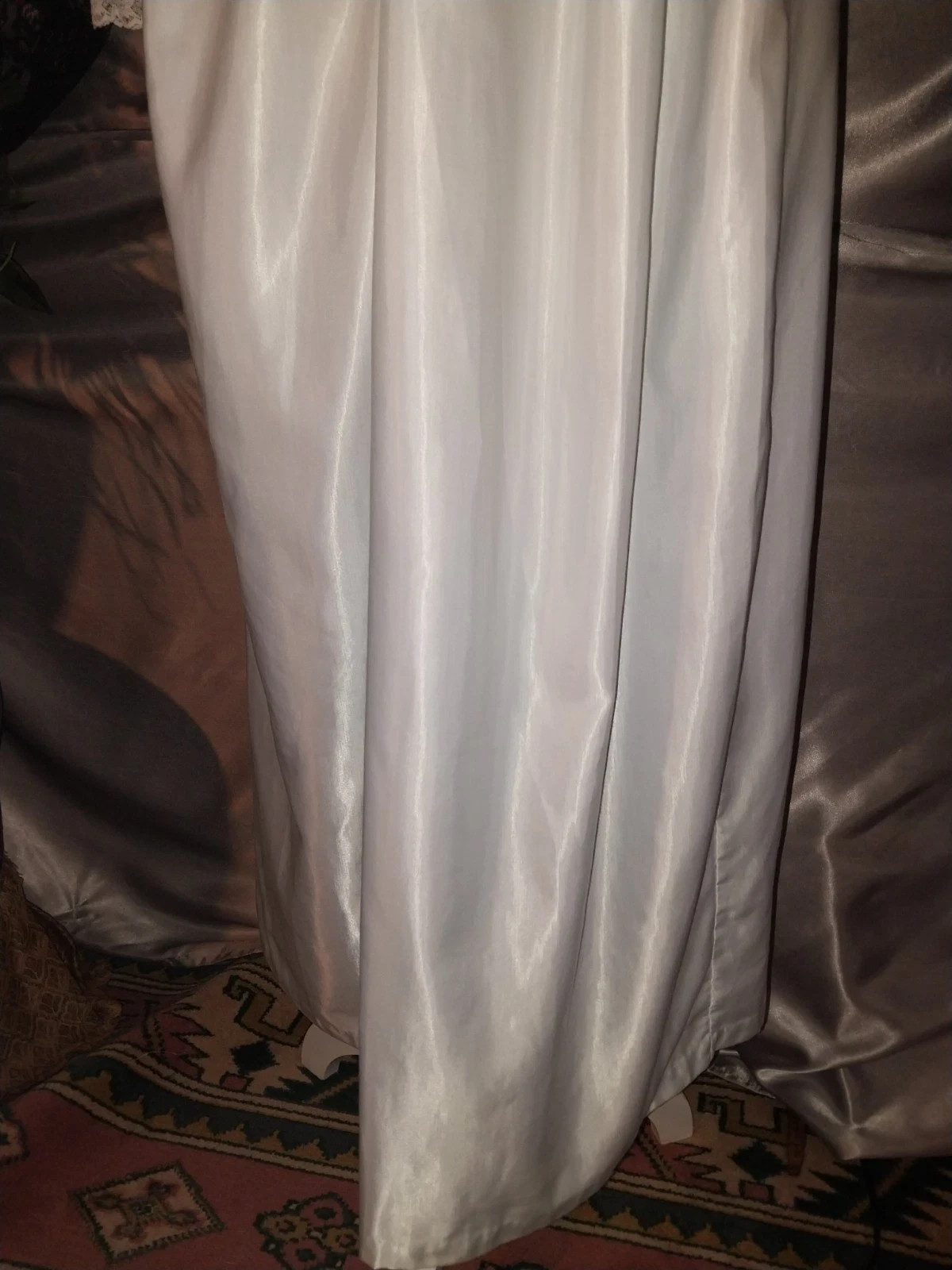 VTG SATIN Shiny pintuck Anastasia Coquette Cottagecore Nightgown Poets 40 42