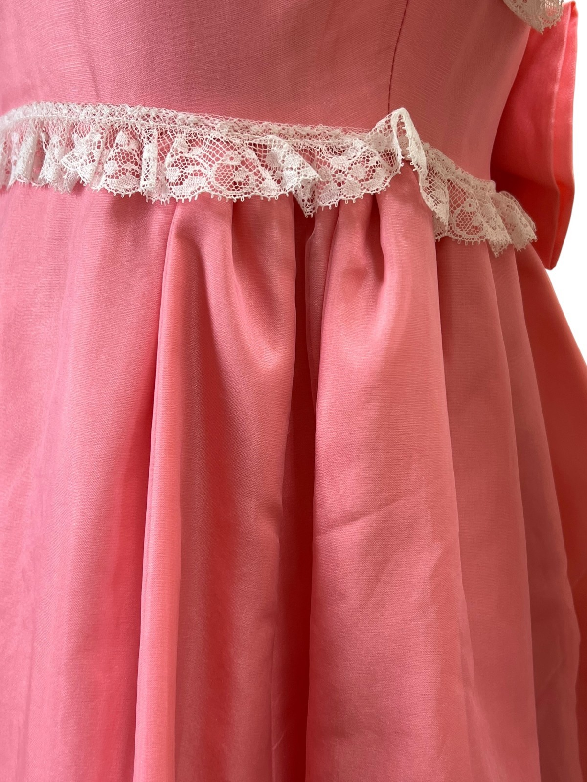 NOS Vtg 60s Sz 8 S 34 B 26 W Prom Gown Dress Pink Priscilla of Boston Silk Rayon