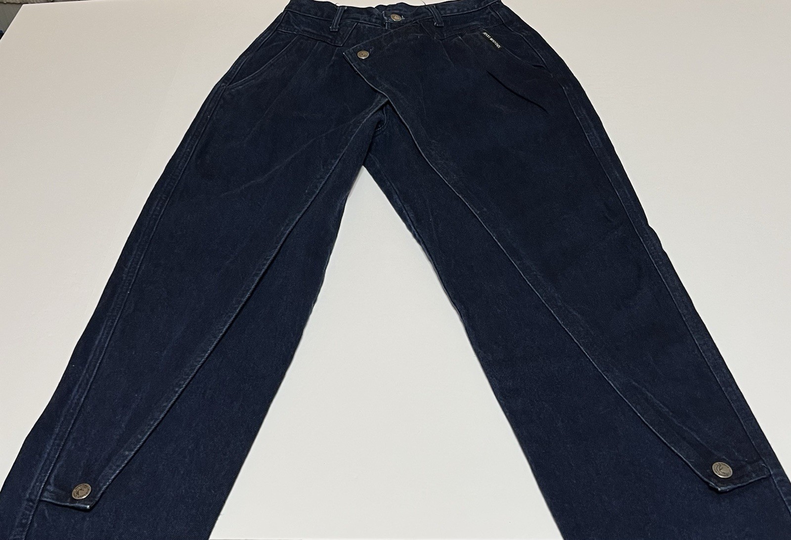 Vintage Rocky Mountain Jeans Women’s Tag 11/30×36 (26×36) Cross Over Flaps Blue