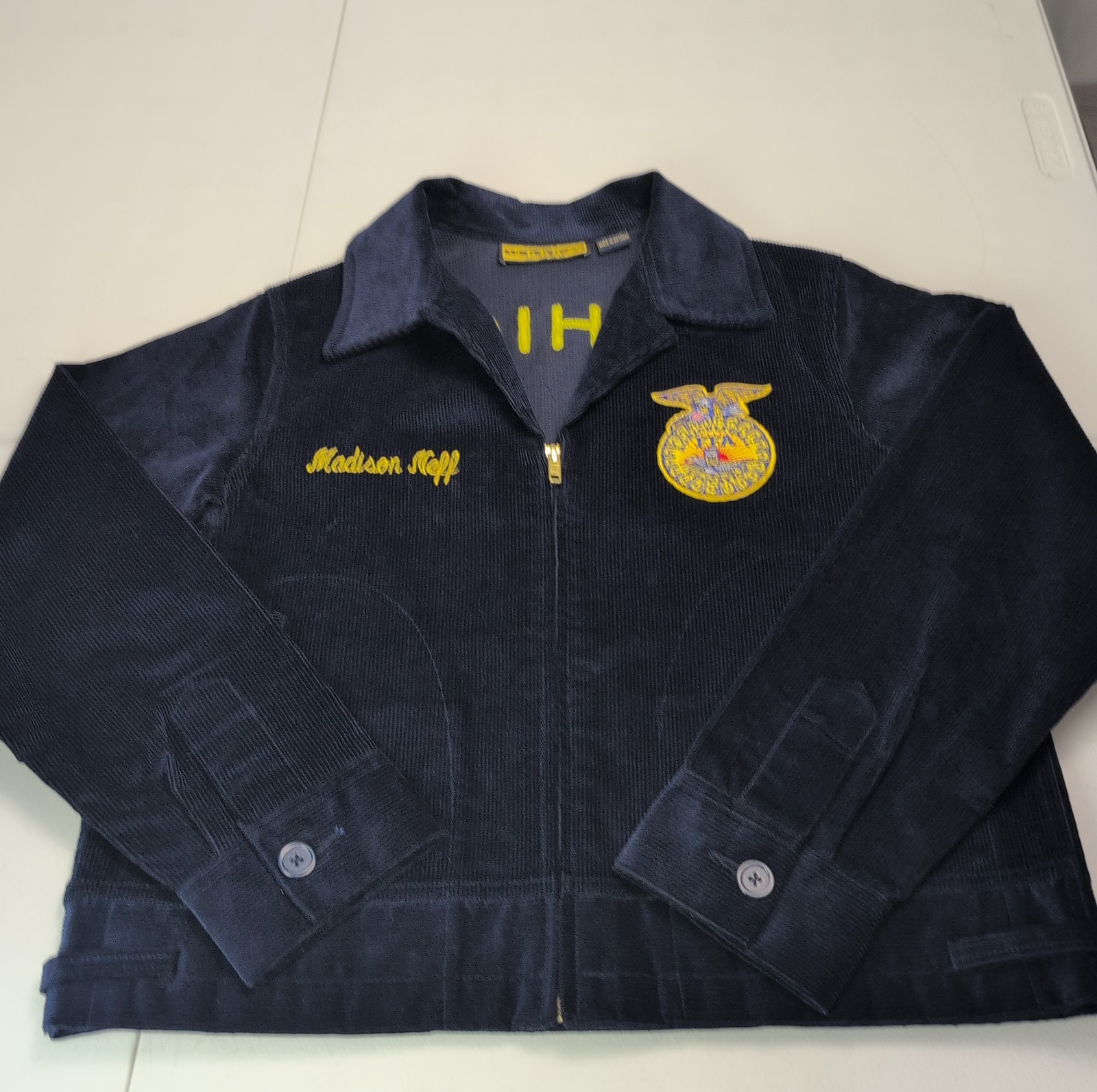 VTG FFA Future Famers Of America Corduroy Jacket Womens 103-38 John Glenn Ohio