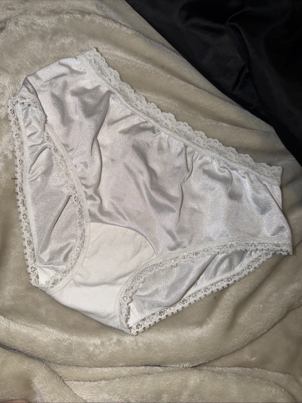 Vintage COTILLION White Lace Trim Delicate Nylon Panties Briefs Cotton Crotch 5