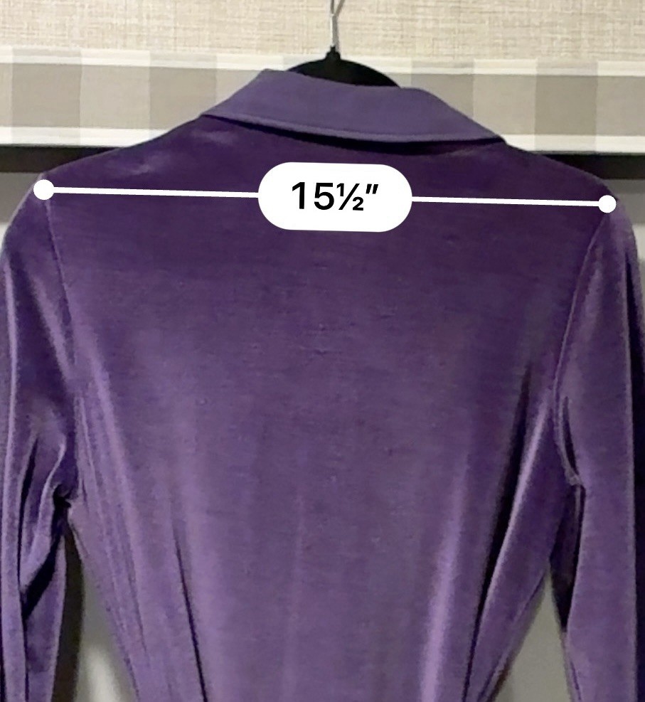 Vtg 70s Lilac Purple Velour Velvet Dress Long Sleeve Size M Midi