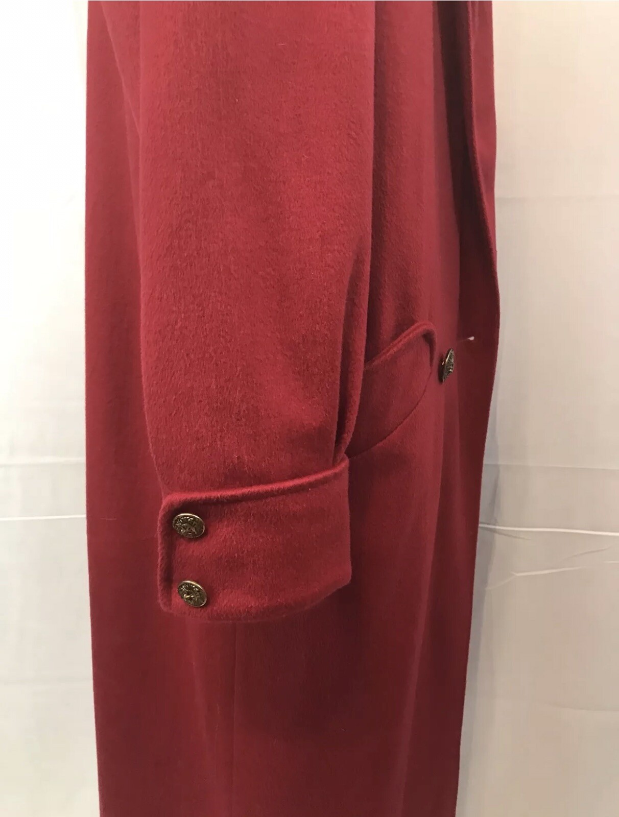 Classic Vintage Ladies Red FORSTMANN BRAETAN Full Length Wool Coat Size: Small