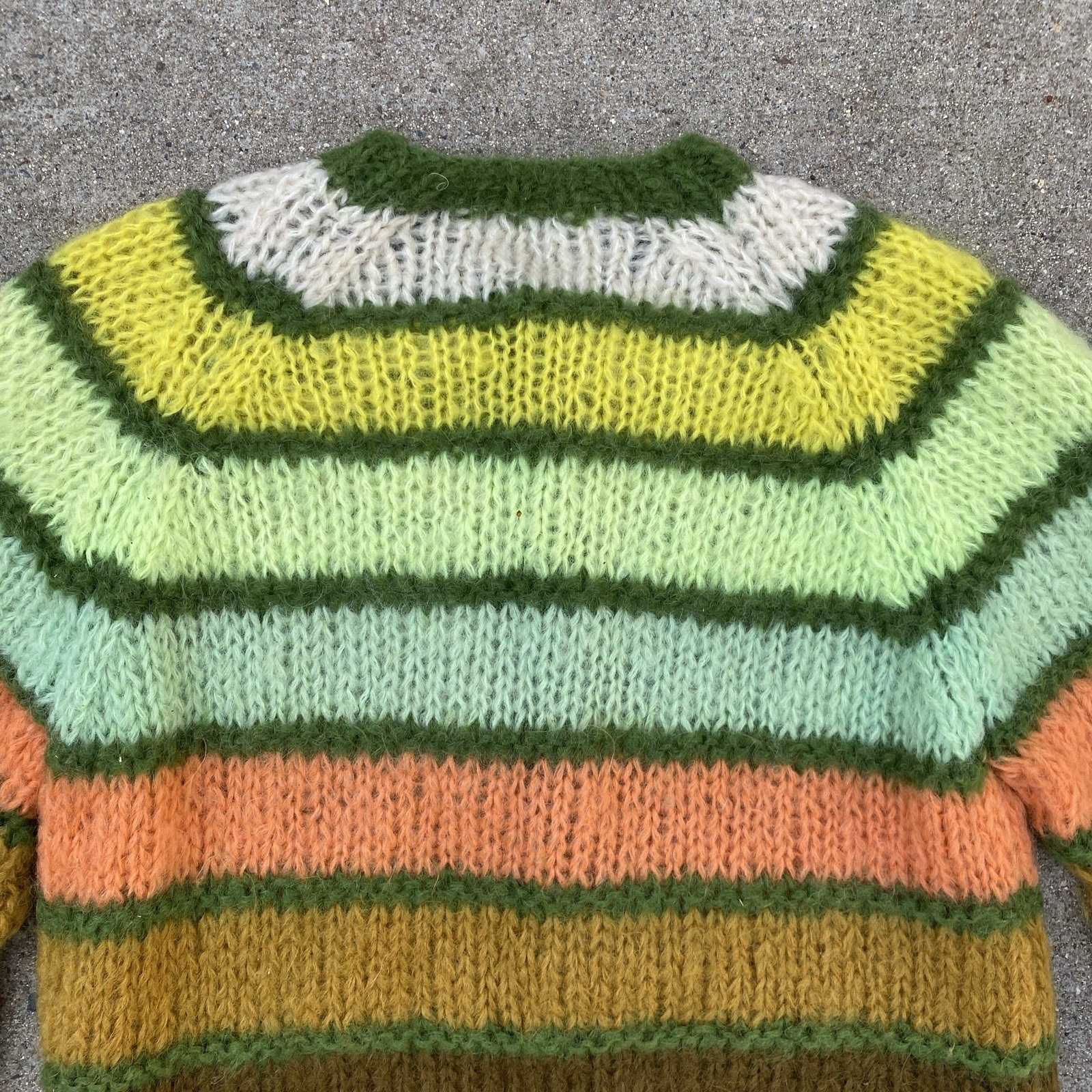 Vintage 50s 60s Mohair Cardigan Women Made in Italy Size 38 M/L Pastel Striped