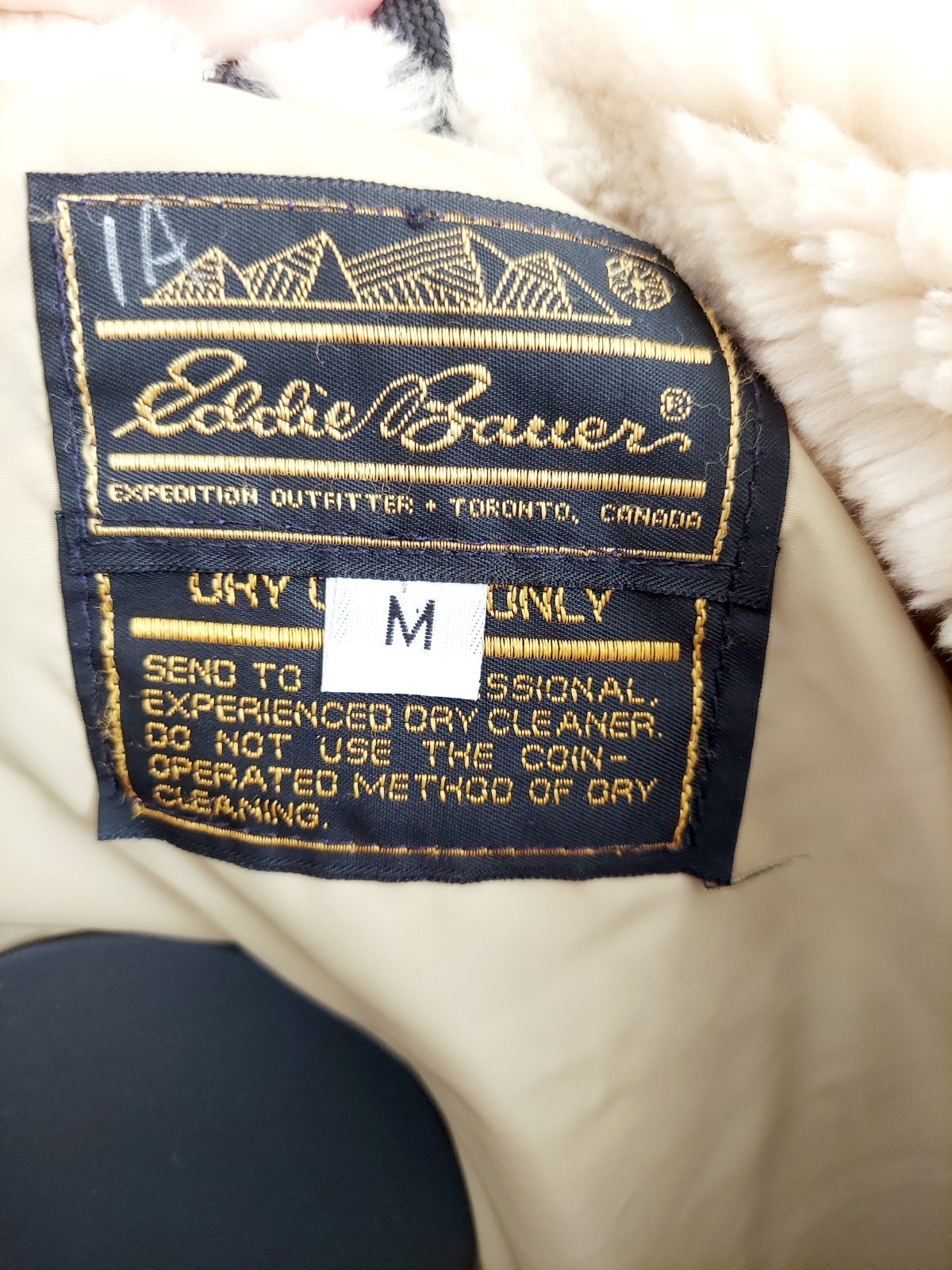 VINTAGE Eddie Bauer BROWN Fitted Down Puffer Jacket Womens MED TORONTO CANADA