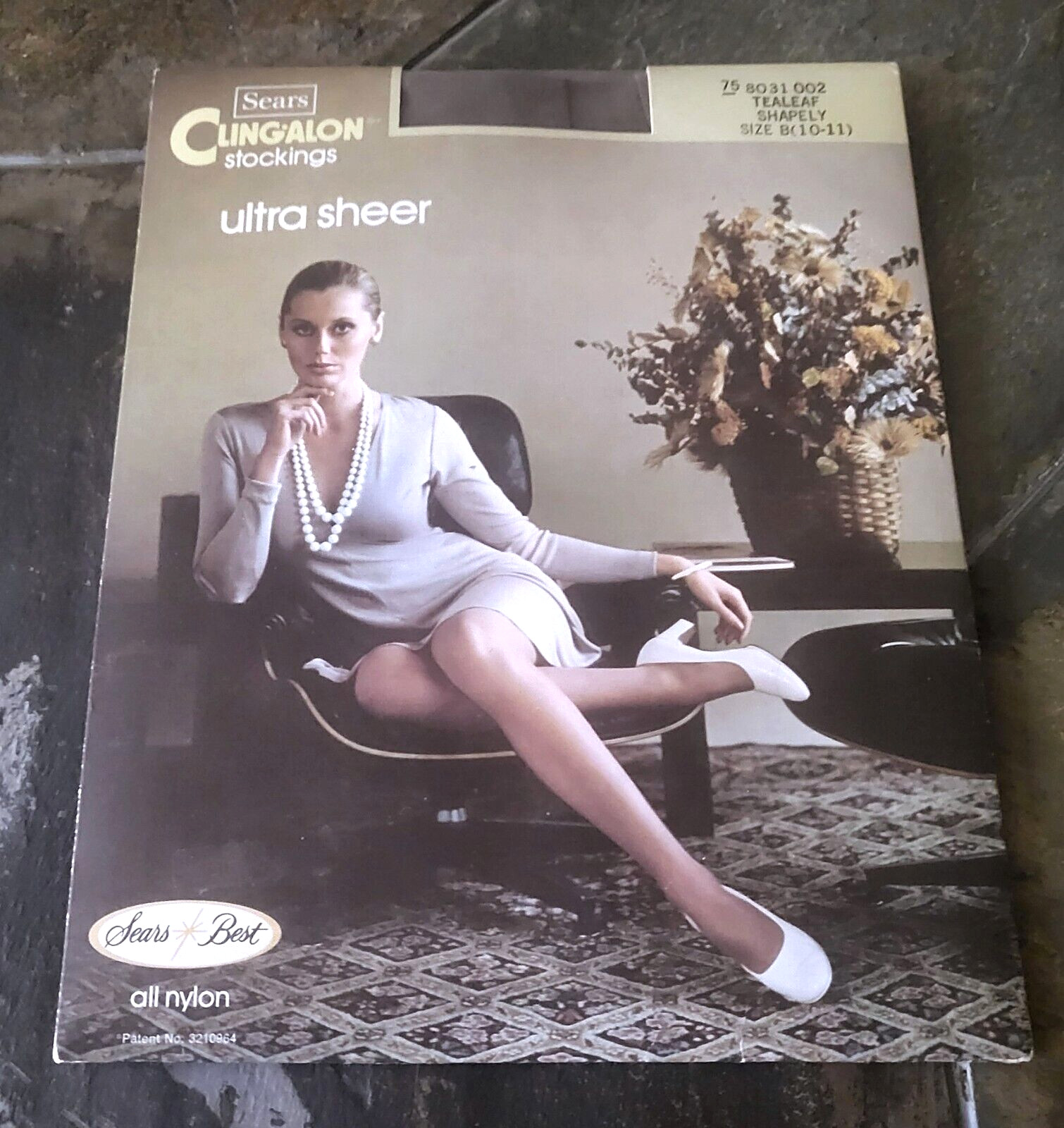 Size B (10-11) Vintage Sears Clingalon Ultra Sheer Stockings