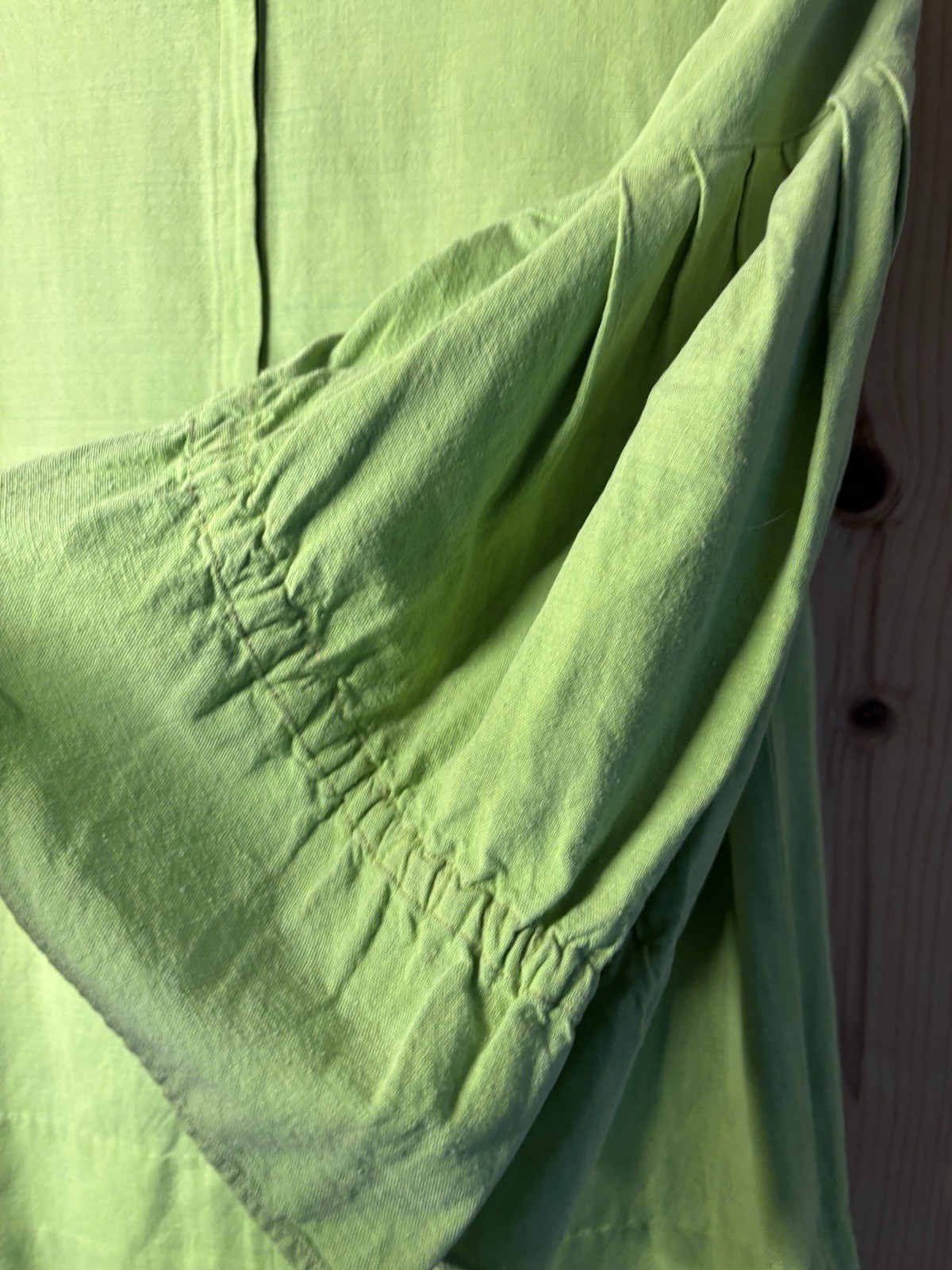 The Phoenix 1970s Vintage Mexican lime green blouse Large Sleeves Women’s Sz XS