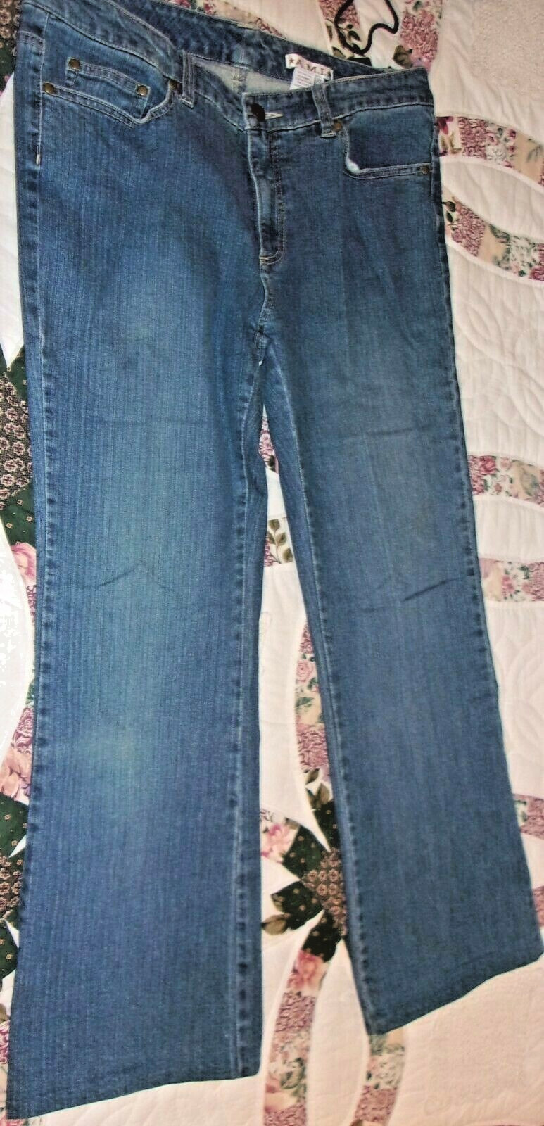 VINTAGE AMI JEANS SZ 12 Petite MISSES 5 POCKET MID RISE 10″ INSEAM 29
