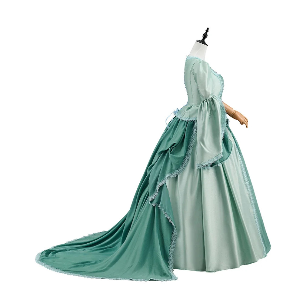 18th Century Victorian Vintage Green Princess Dress Renaissance French Rococo