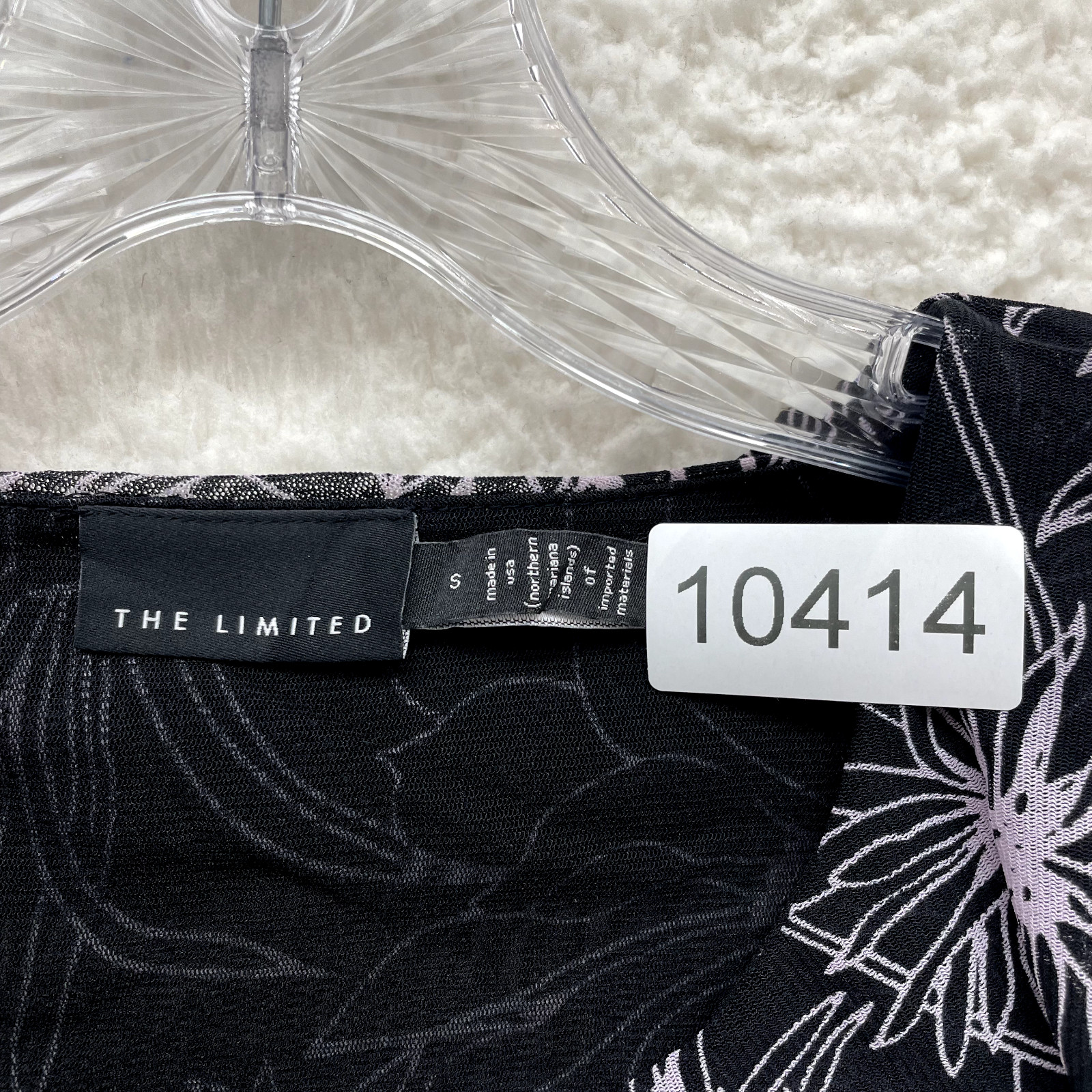 Y2K Vintage Mesh Top Small Black Floral Boho Fairy Grunge Corpcore Office