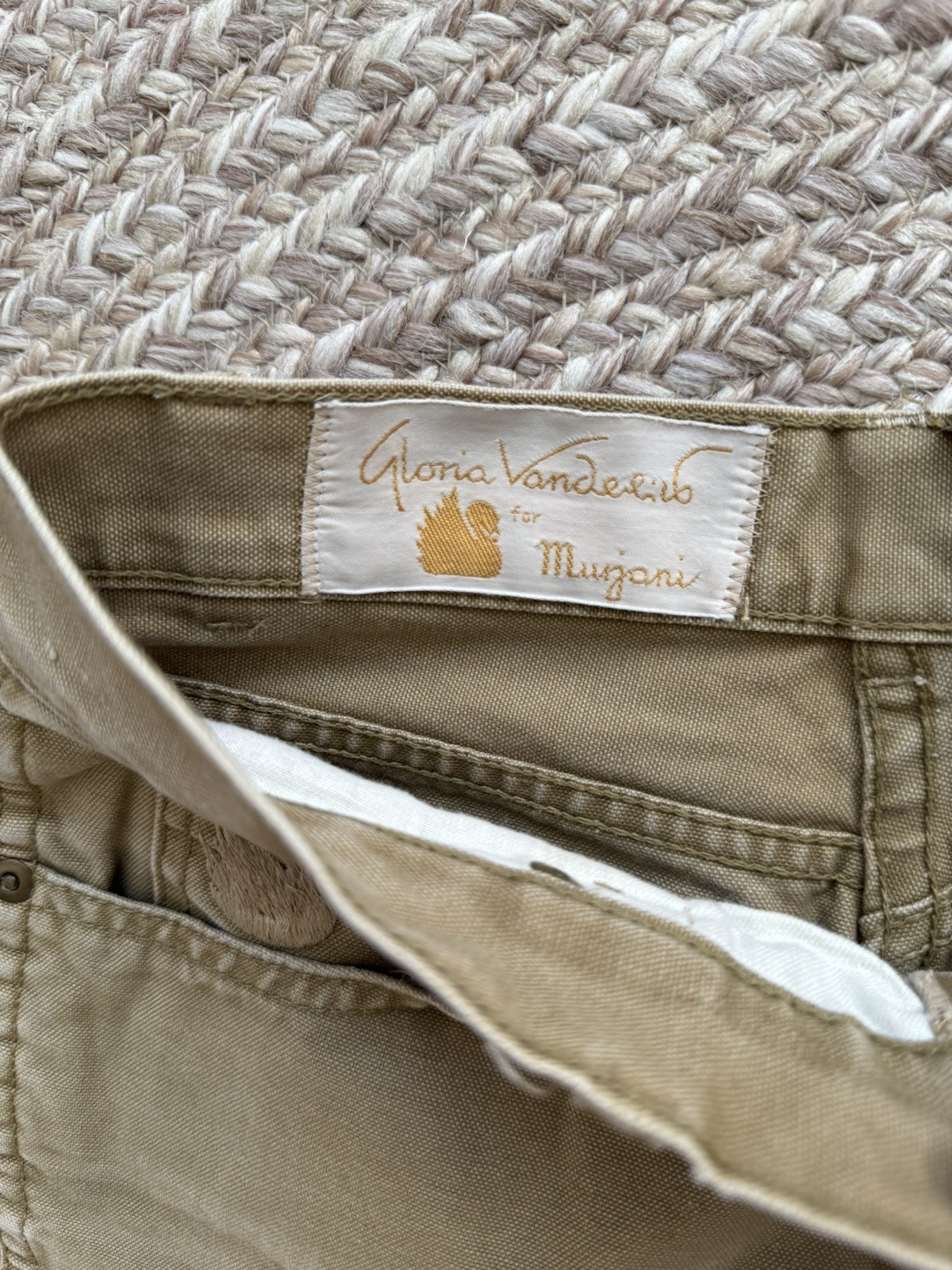 70’s Gloria Vanderbilt For Murjani Khaki Canvas Chore Pants Jeans.