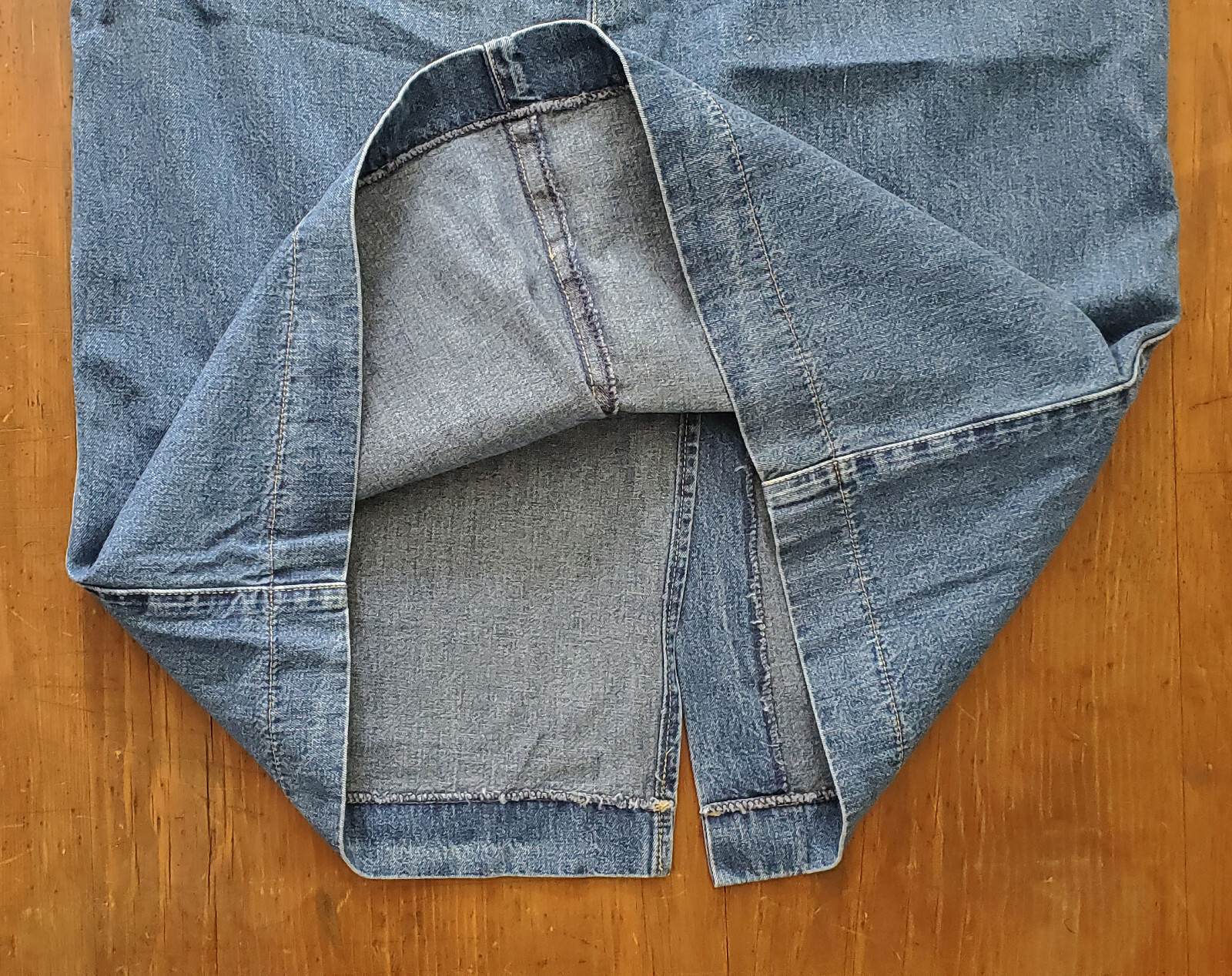 Vintage Dockers Medium Blue Cotton Denim Maxi Skirt Classic Sz 14 NWT 1992