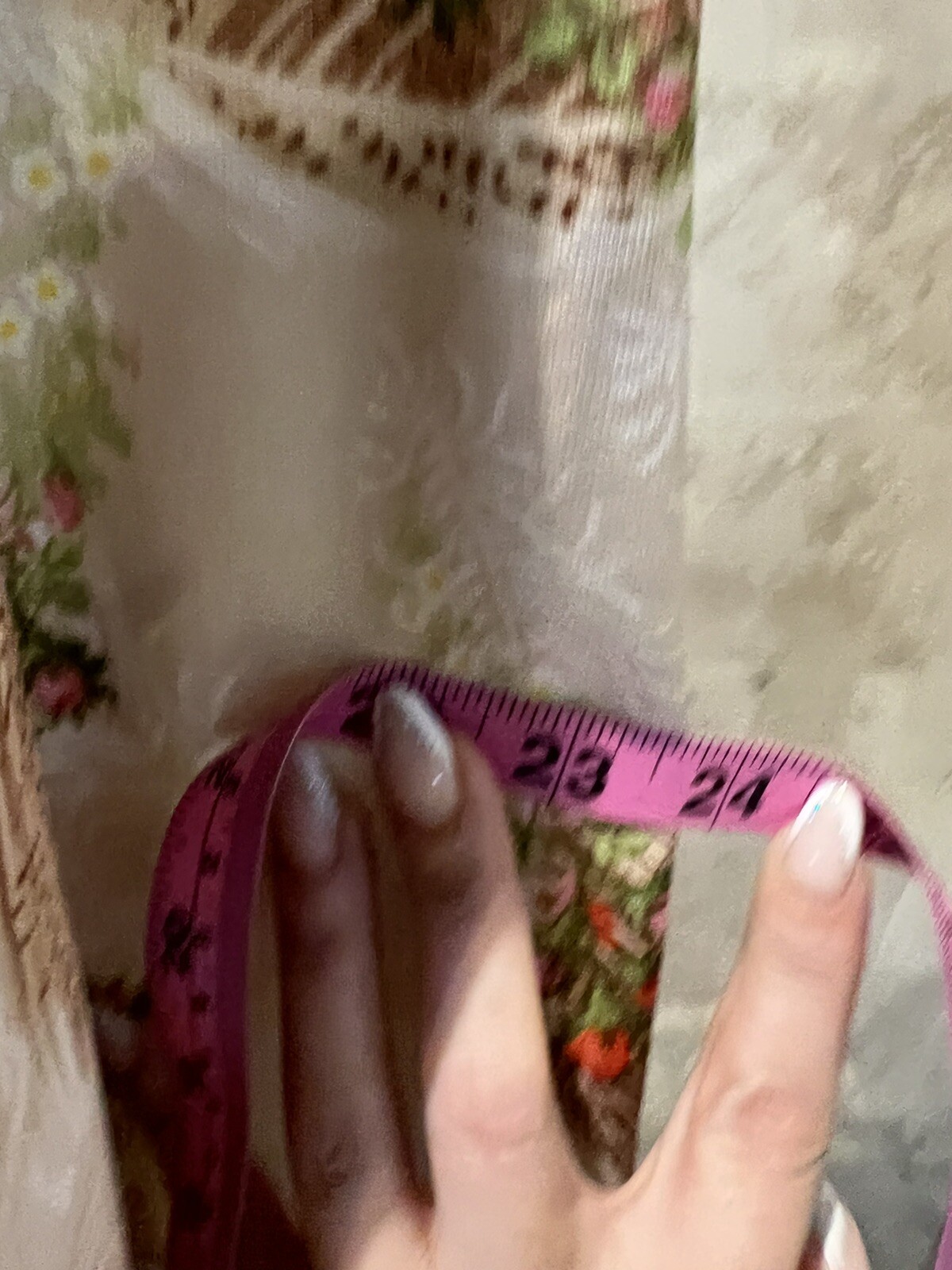 Vintage 70s Sears Tan Pink Floral Print Wheat Brown Midi Dress S M