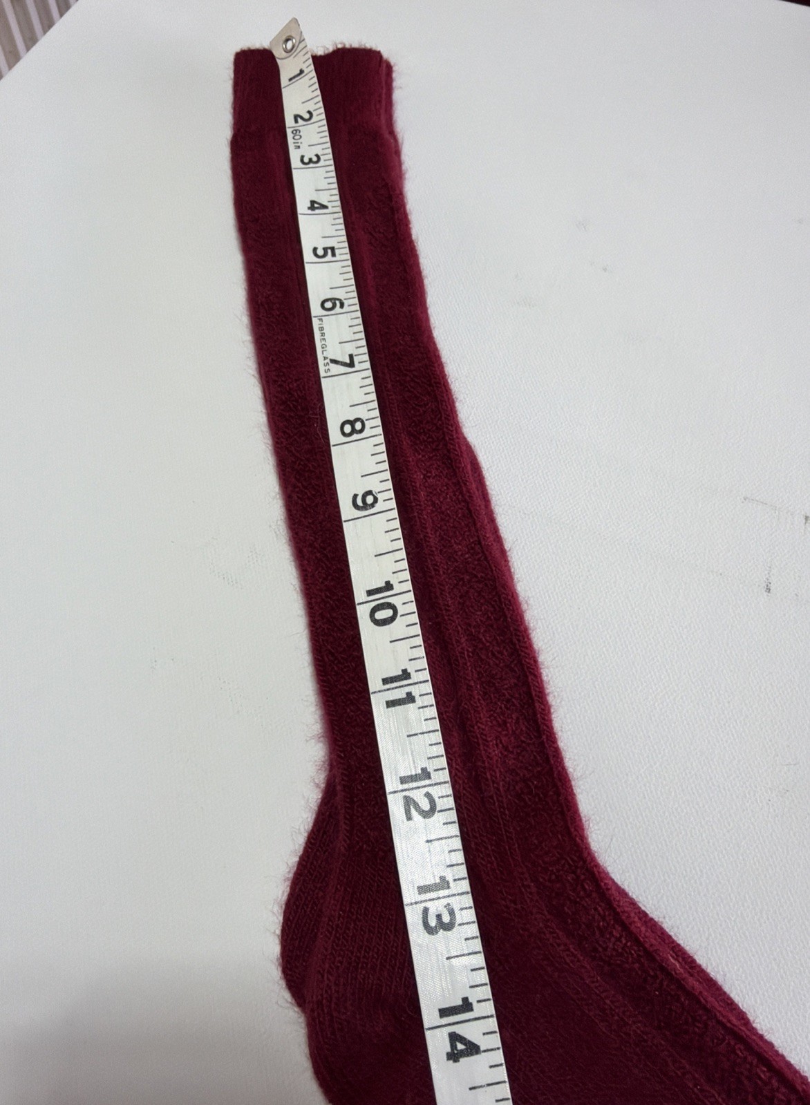 VTG Socks Crew Burgundy School Girl Knee High 80s Heavy Bulk Orlon Blend 9-11
