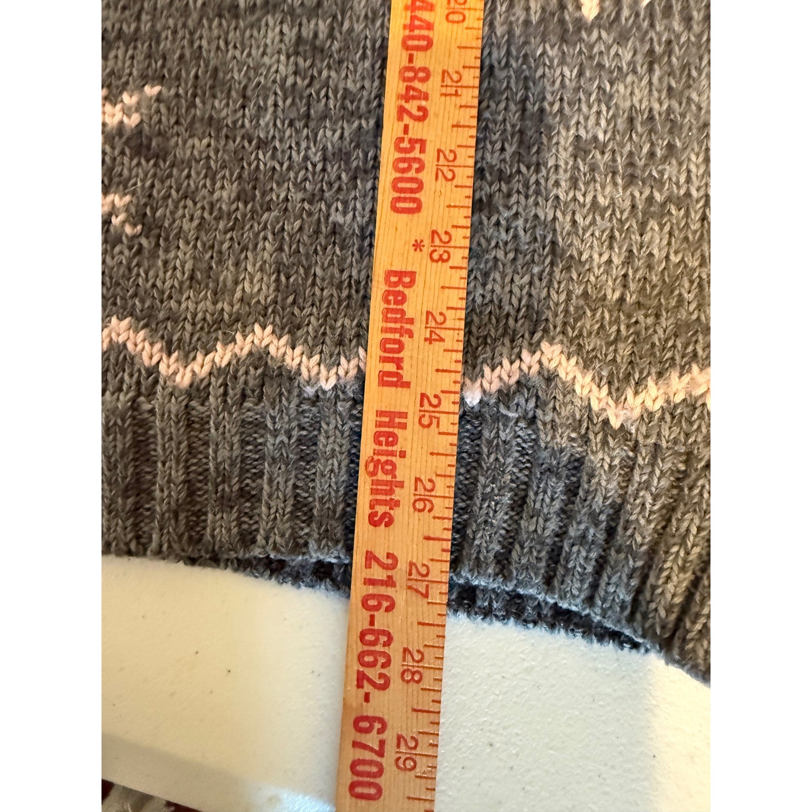 Vintage Best American Clothing Co. Gray Pink Wool Blend Snowflake Sweater M Ski